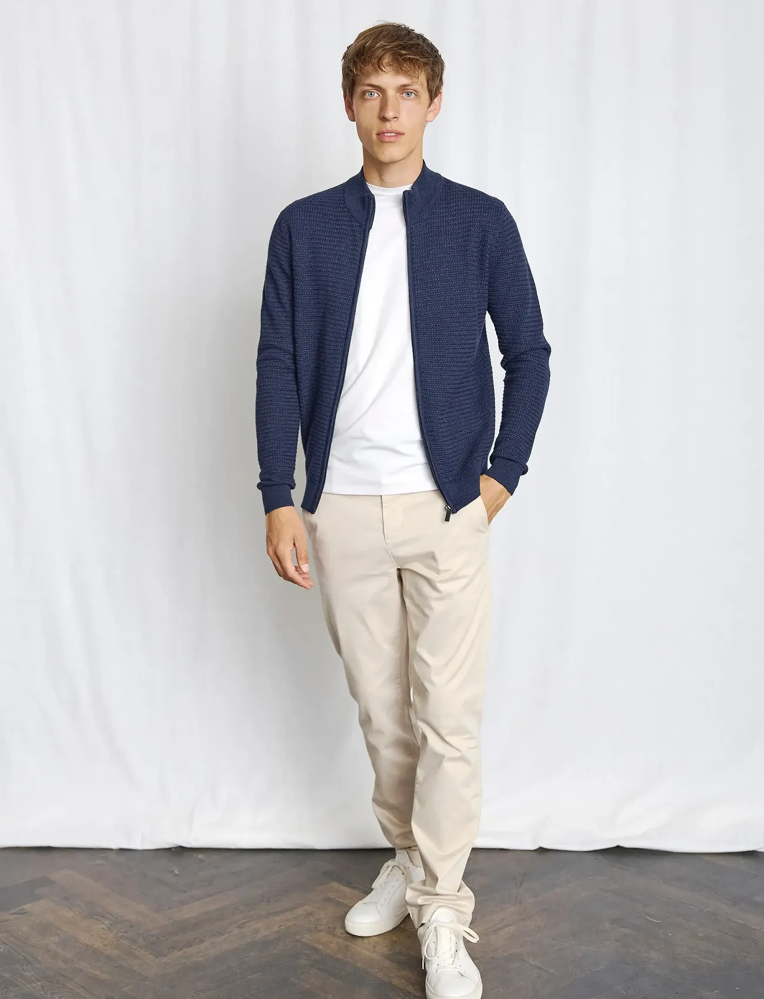 Bruun & Stengade - BS Waldis Regular Fit Knitwear - full zip jumpers - thunder - 5