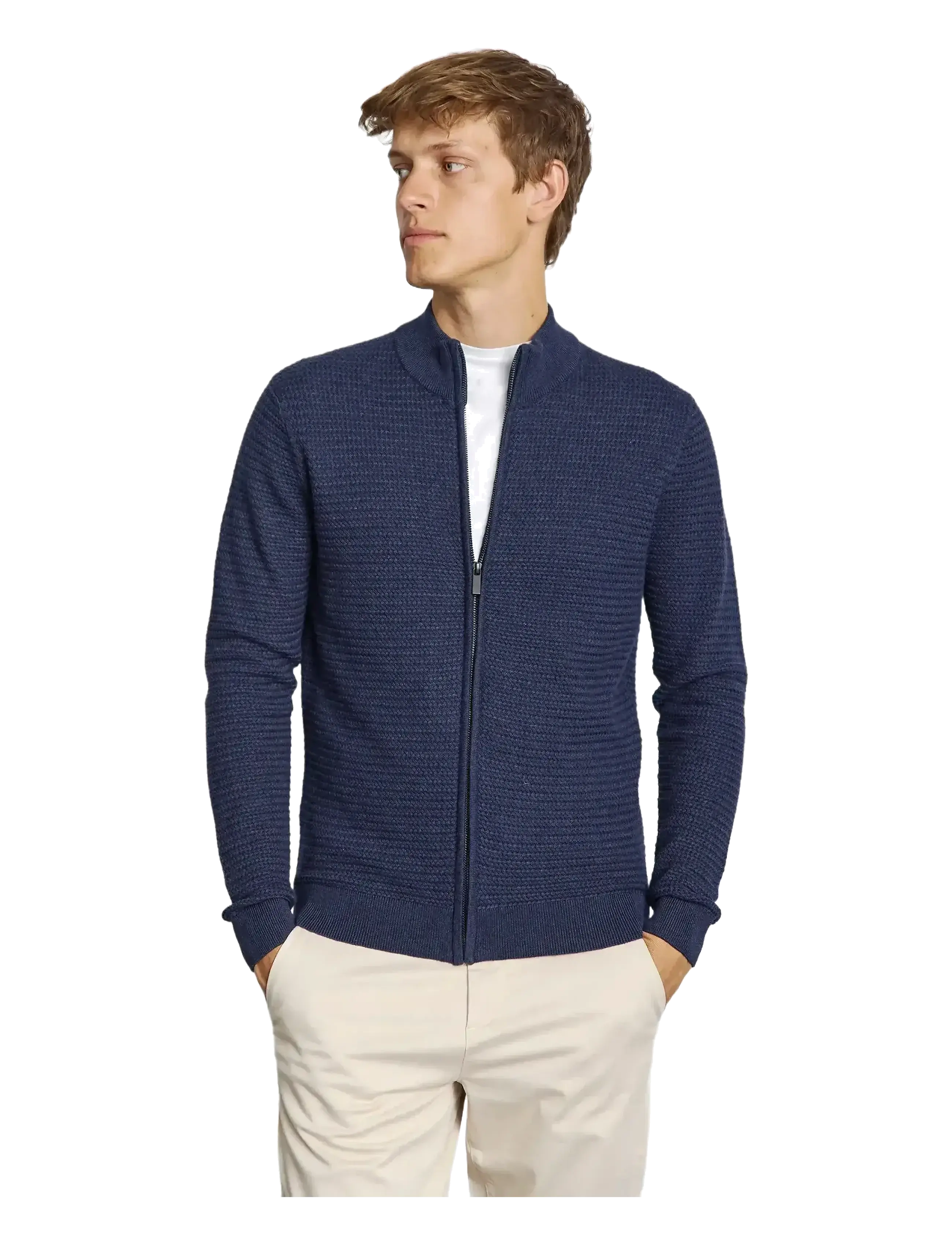 Bruun & Stengade - BS Waldis Regular Fit Knitwear - full zip jumpers - thunder - 3