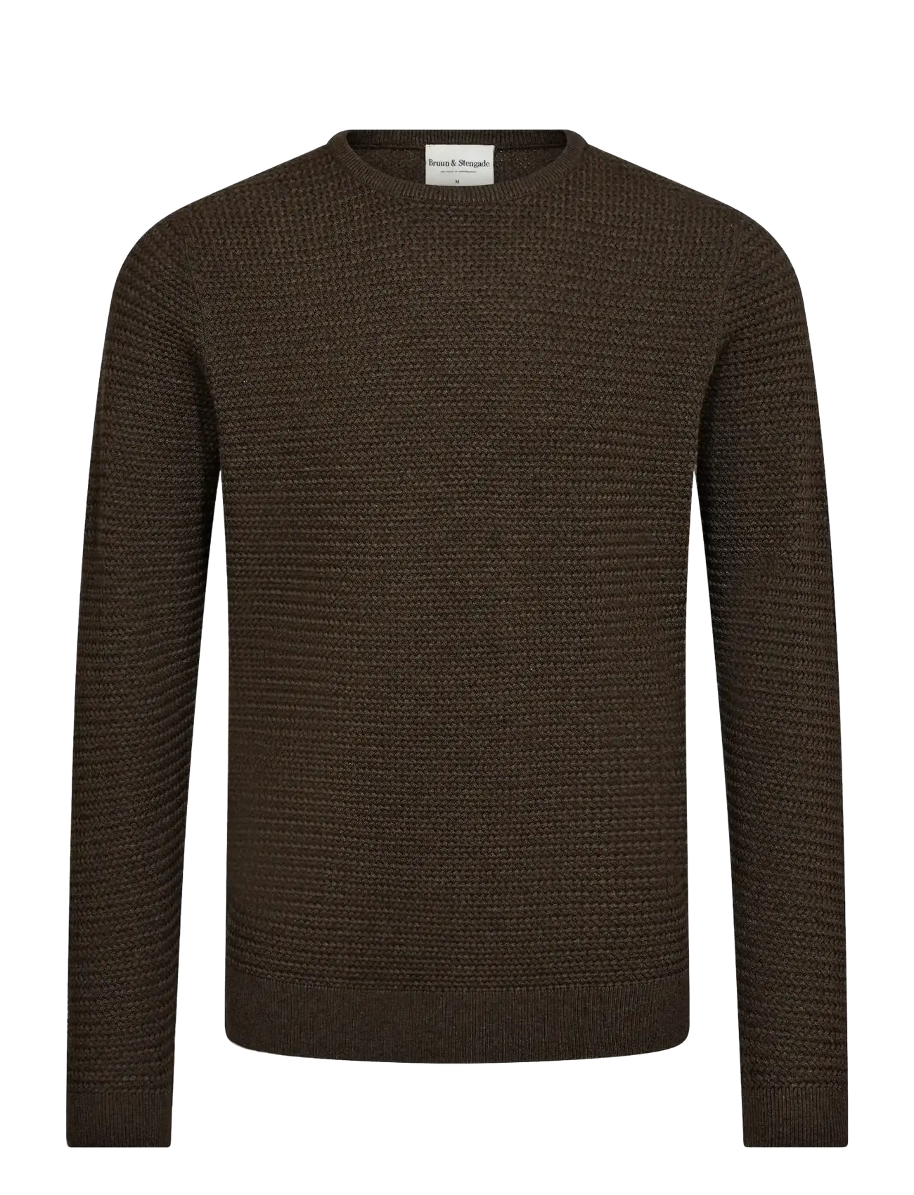 Bruun & Stengade Bs Arnlaug Regular Fit Knitwear, Struktureret Strikket Sweater, Brun, Str: S
