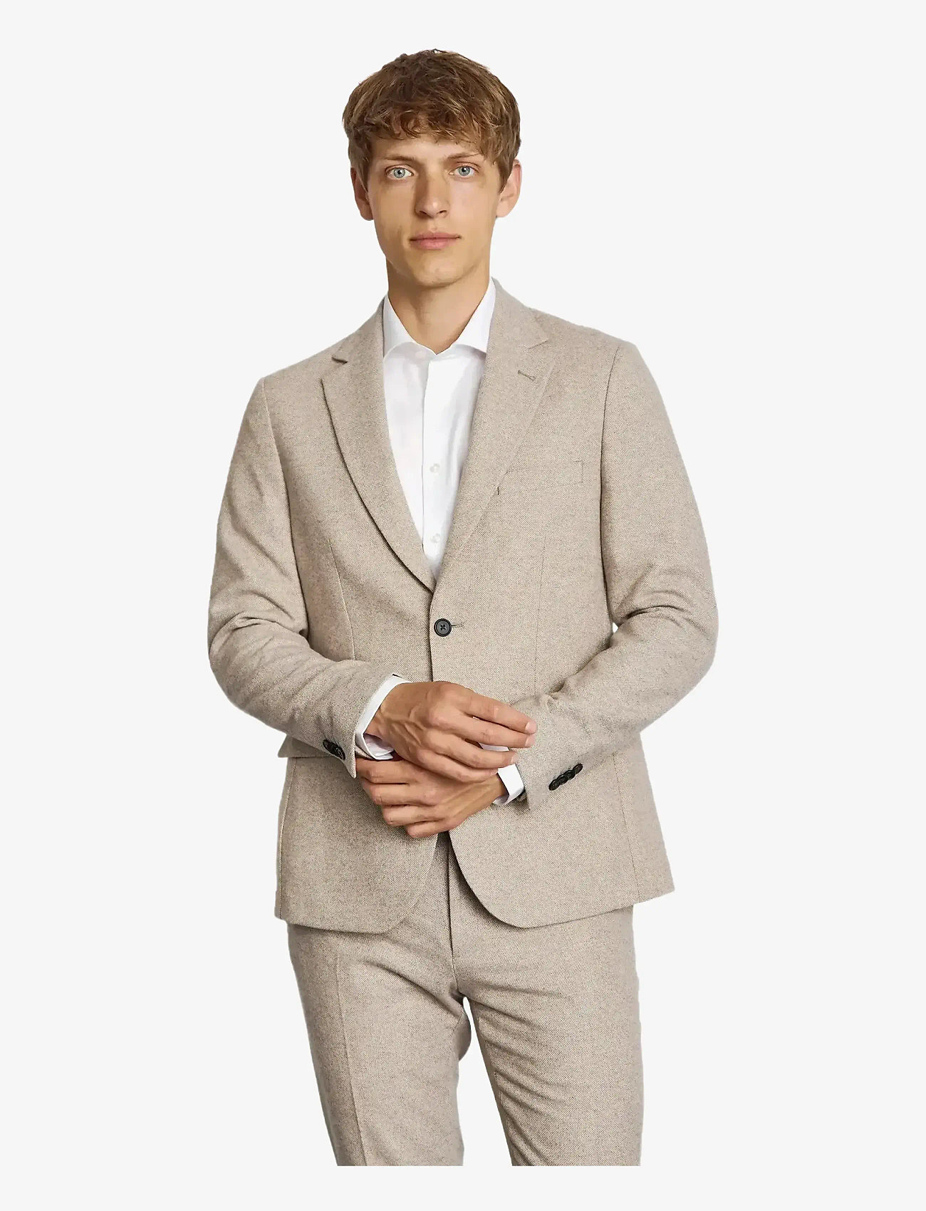 Bruun & Stengade - BS Chiavari Classic Fit Blazer - Ühe rinnatisega pintsakud - light brown - 2