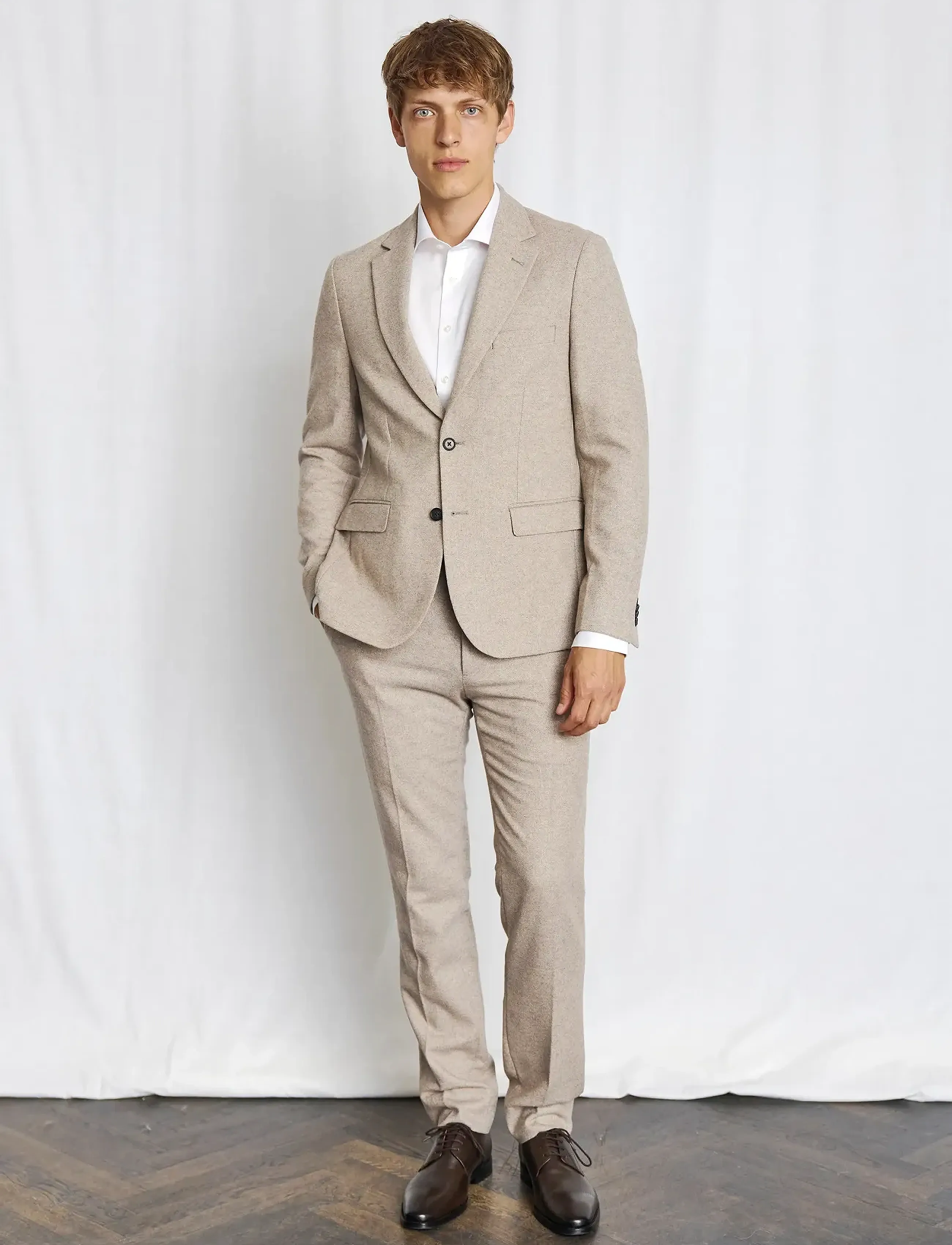 Bruun & Stengade BS Chiavari Classic Fit Blazer - Kollektsioonid - LIGHT BROWN / brown