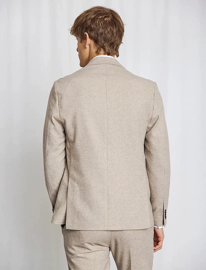 Bruun & Stengade - BS Chiavari Classic Fit Blazer - Ühe rinnatisega pintsakud - light brown - 3