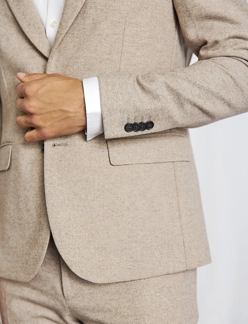 Bruun & Stengade - BS Chiavari Classic Fit Blazer - Ühe rinnatisega pintsakud - light brown - 4