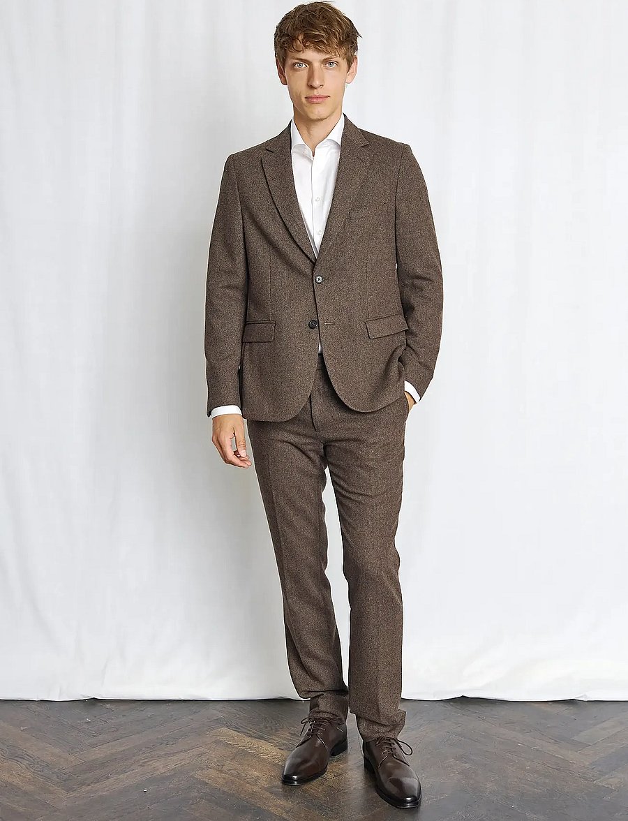 Bruun & Stengade - BS Rapallo Classic Fit Suit Pants - anzugshosen - brown - 0