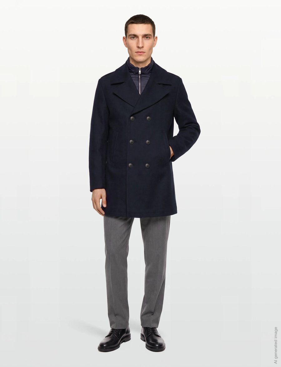 Bruun & Stengade - BS Nelson Slim Fit Coat - uldfrakker - navy - 0