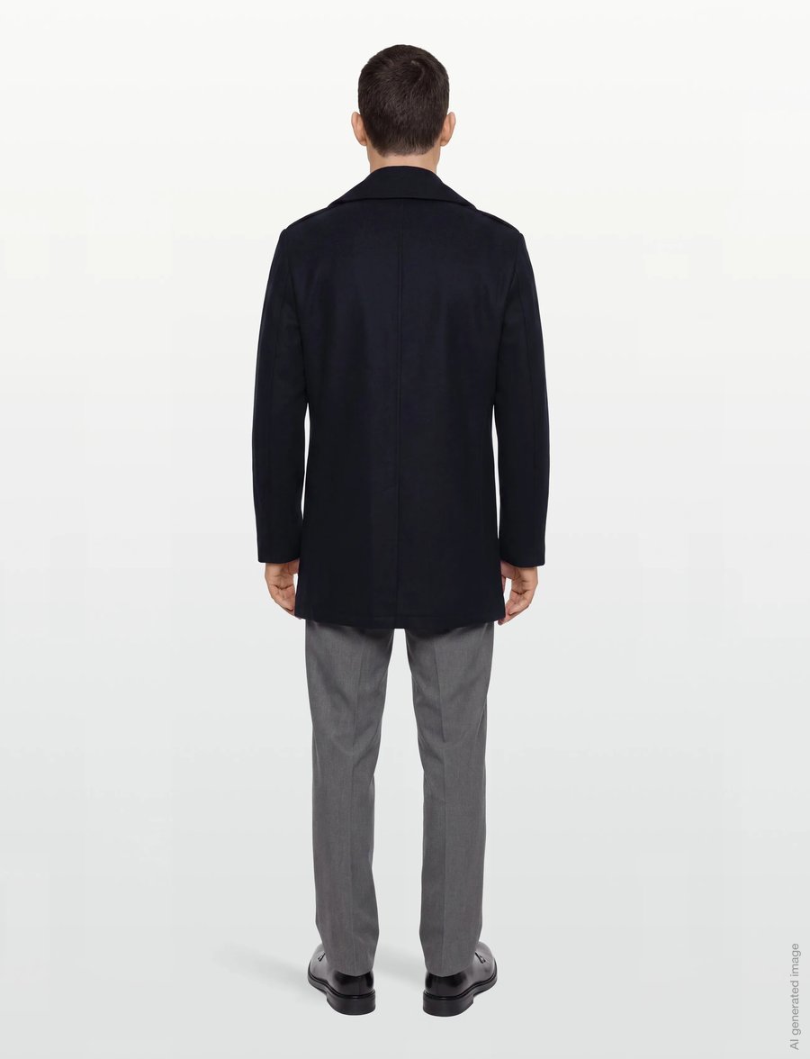 Bruun & Stengade - BS Nelson Slim Fit Coat - uldfrakker - navy - 4