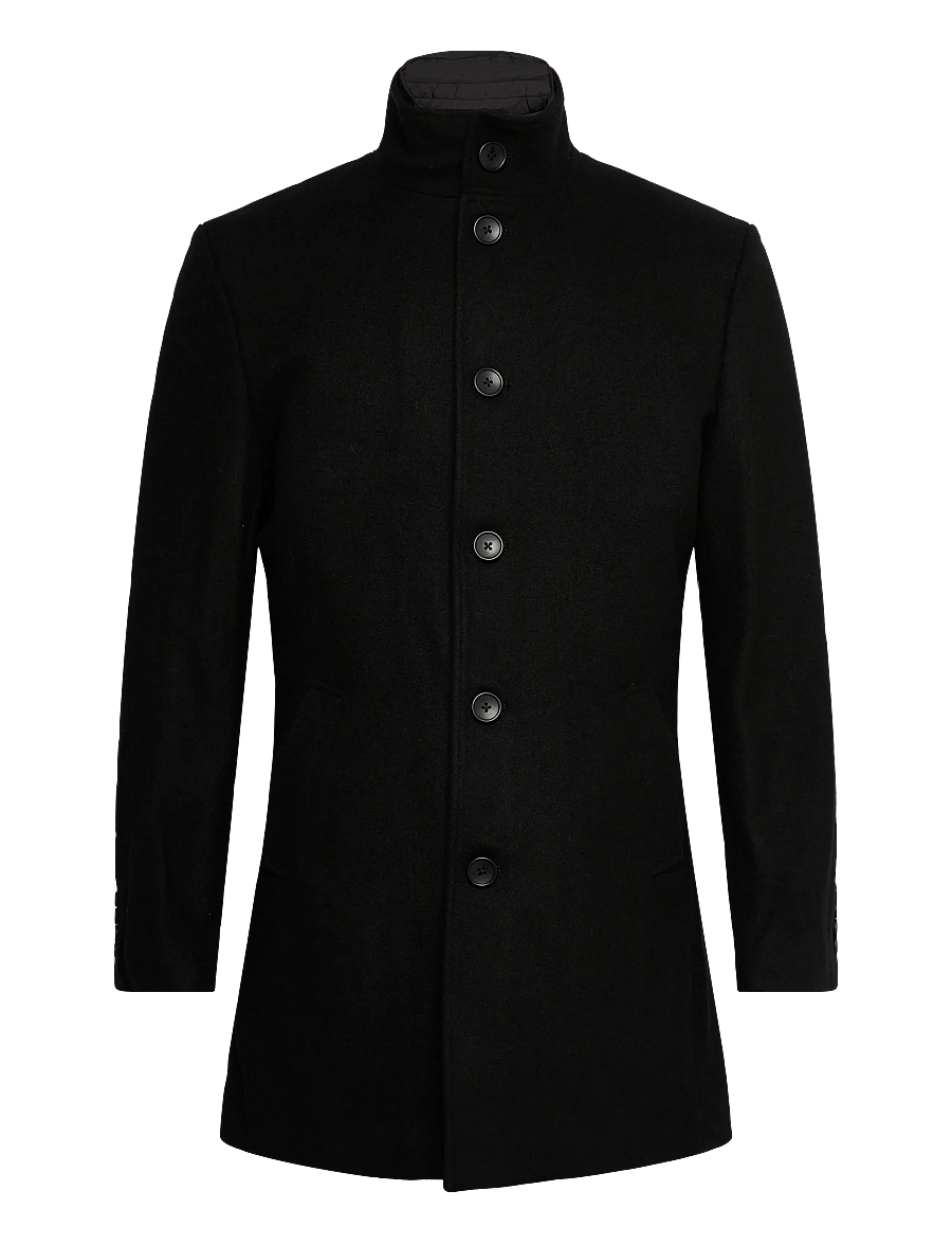 Bruun & Stengade - BS Ontario Slim Fit Coat - ullarfrakkar - black - 1