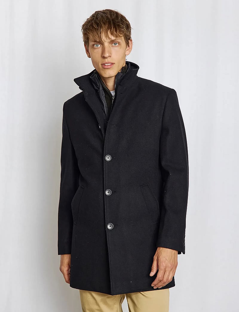 Bruun & Stengade - BS Ontario Slim Fit Coat - vinterjakker - black - 0