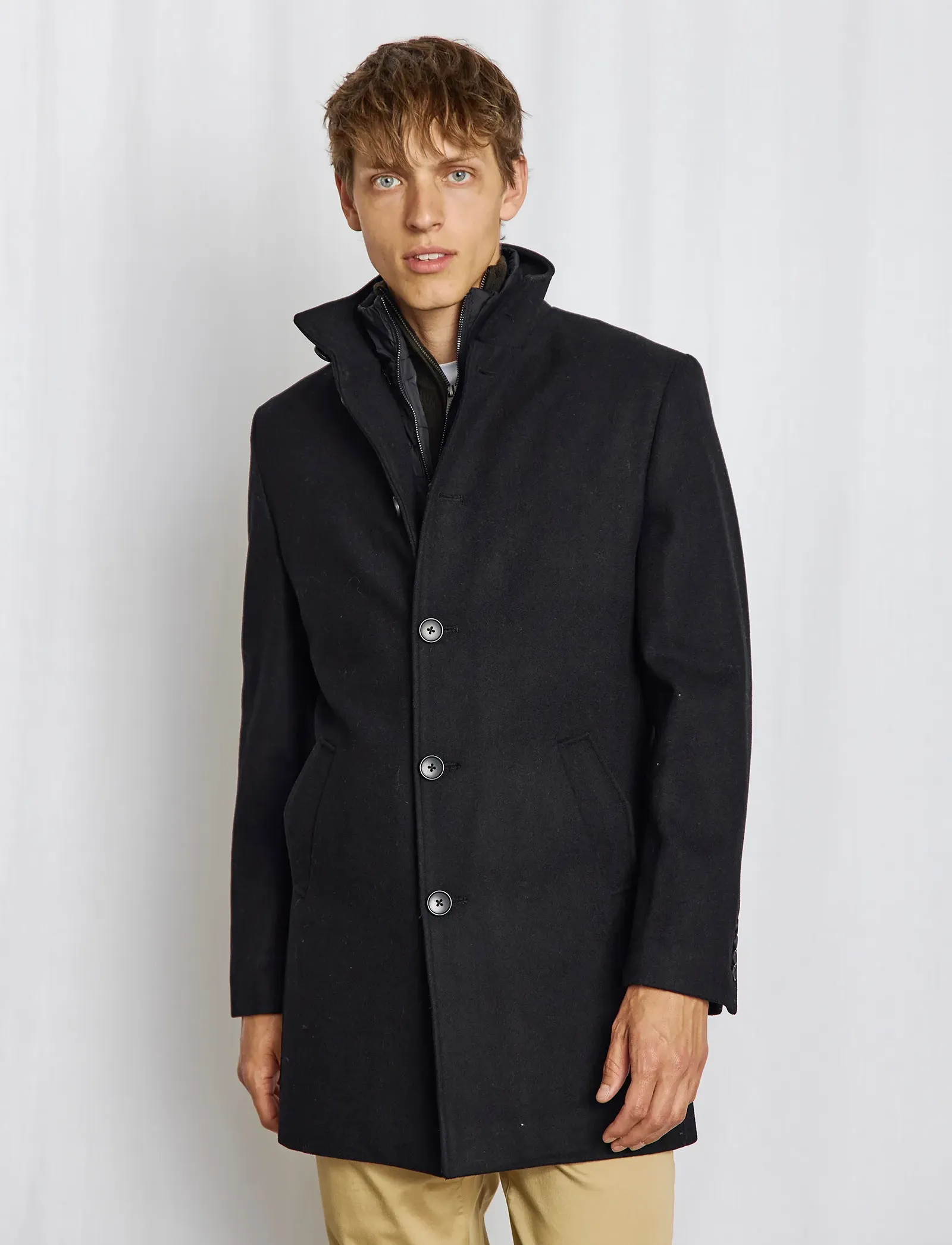 Bruun & Stengade BS Ontario Slim Fit Coat - Winterjacken - BLACK / black
