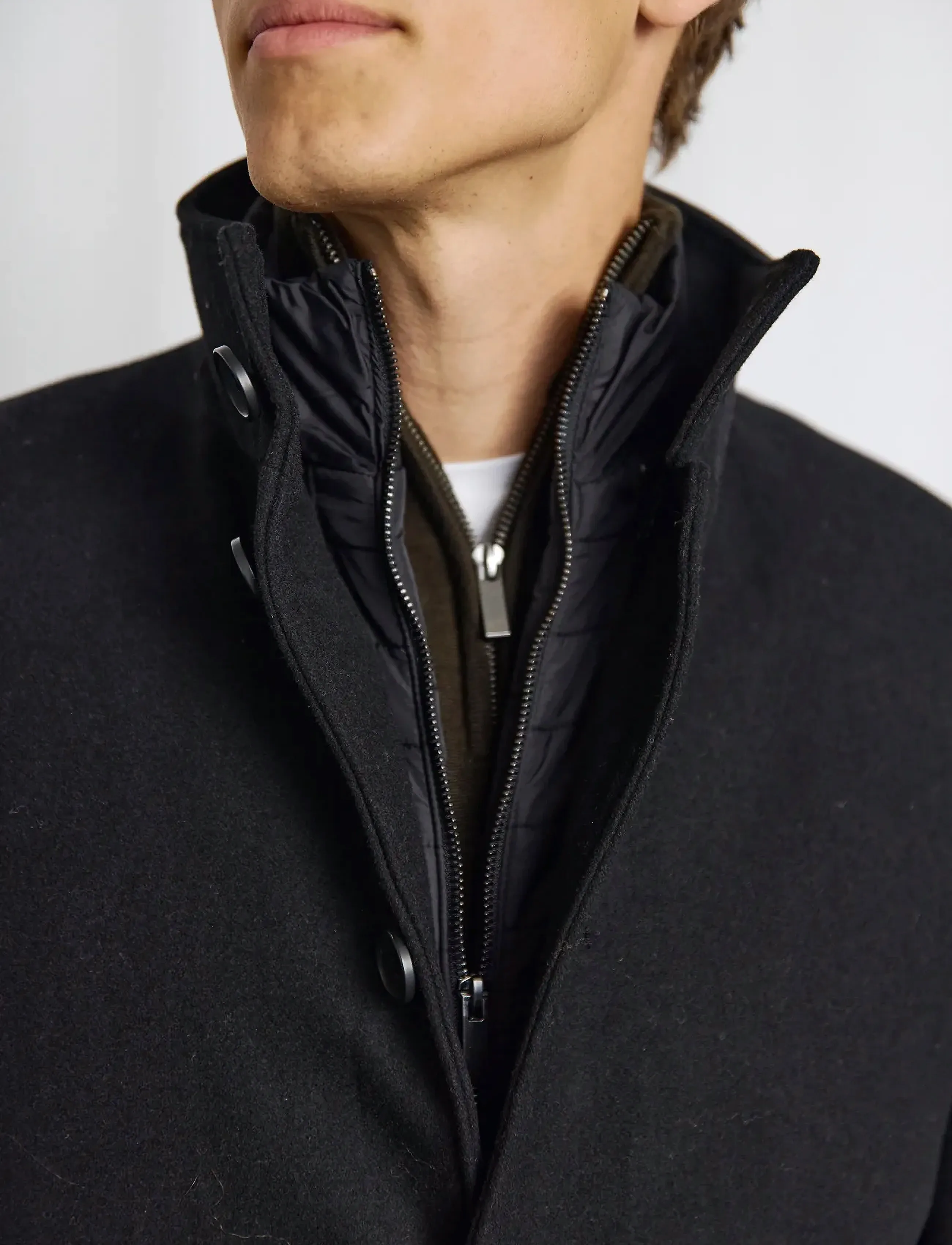 Bruun & Stengade - BS Ontario Slim Fit Coat - ullarfrakkar - black - 5
