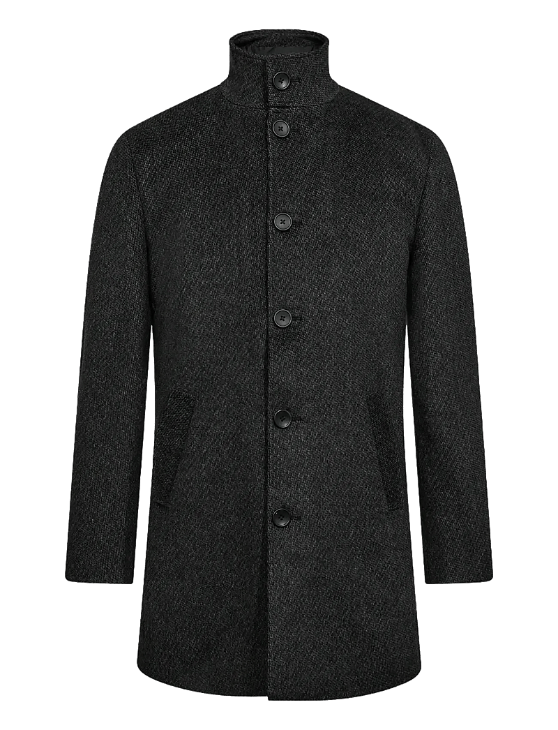 Bruun & Stengade - BS Ontario Slim Fit Coat - wool coats - dark grey - 1