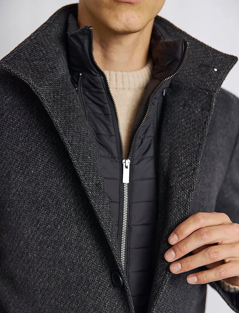 Bruun & Stengade - BS Ontario Slim Fit Coat - wool coats - dark grey - 4