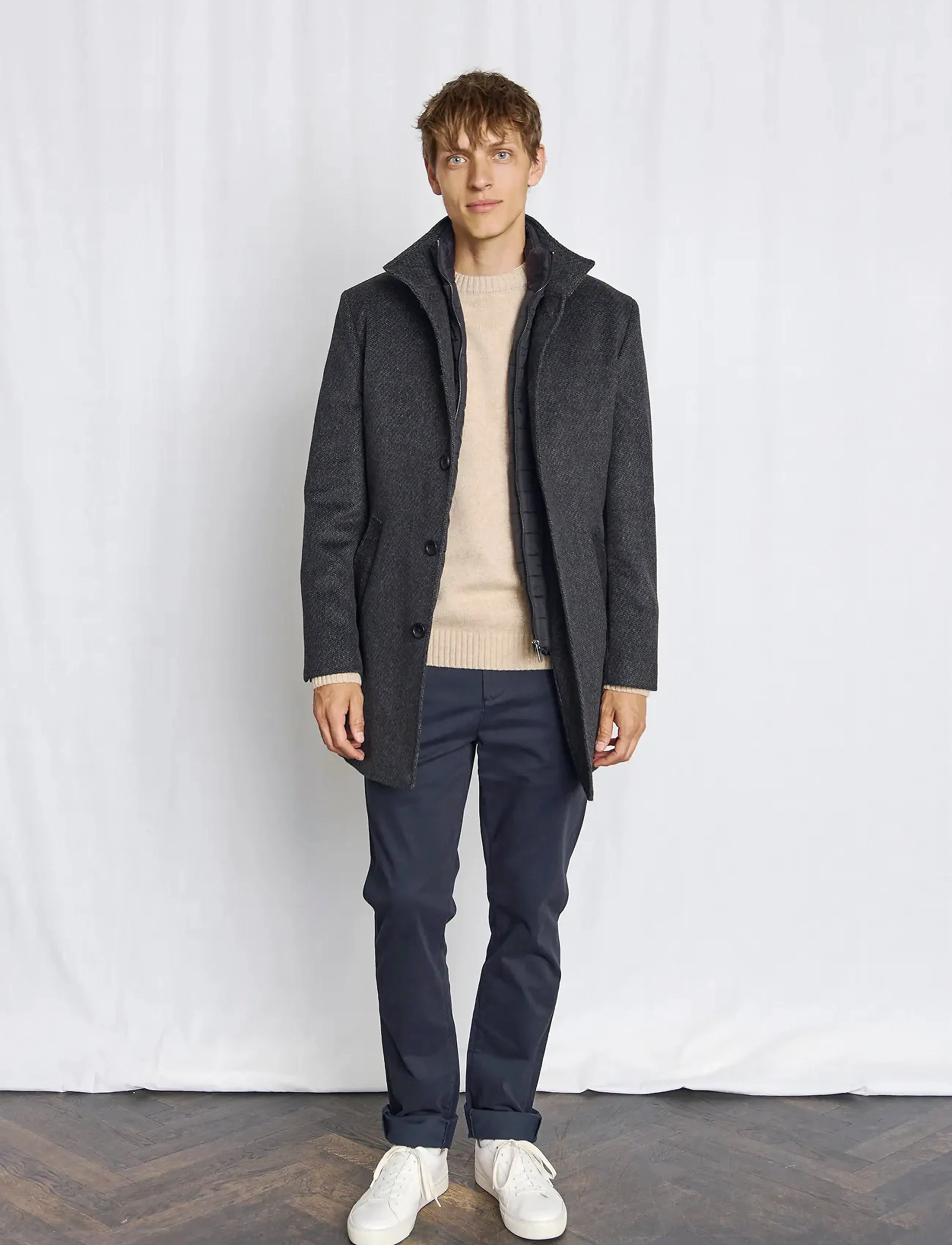 Bruun & Stengade - BS Ontario Slim Fit Coat - villased mantlid - dark grey - 5