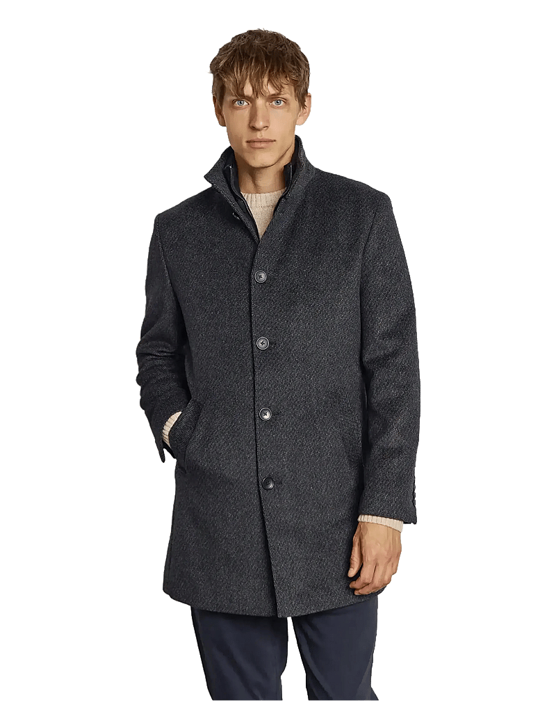 Bruun & Stengade - BS Ontario Slim Fit Coat - wool coats - dark grey - 3