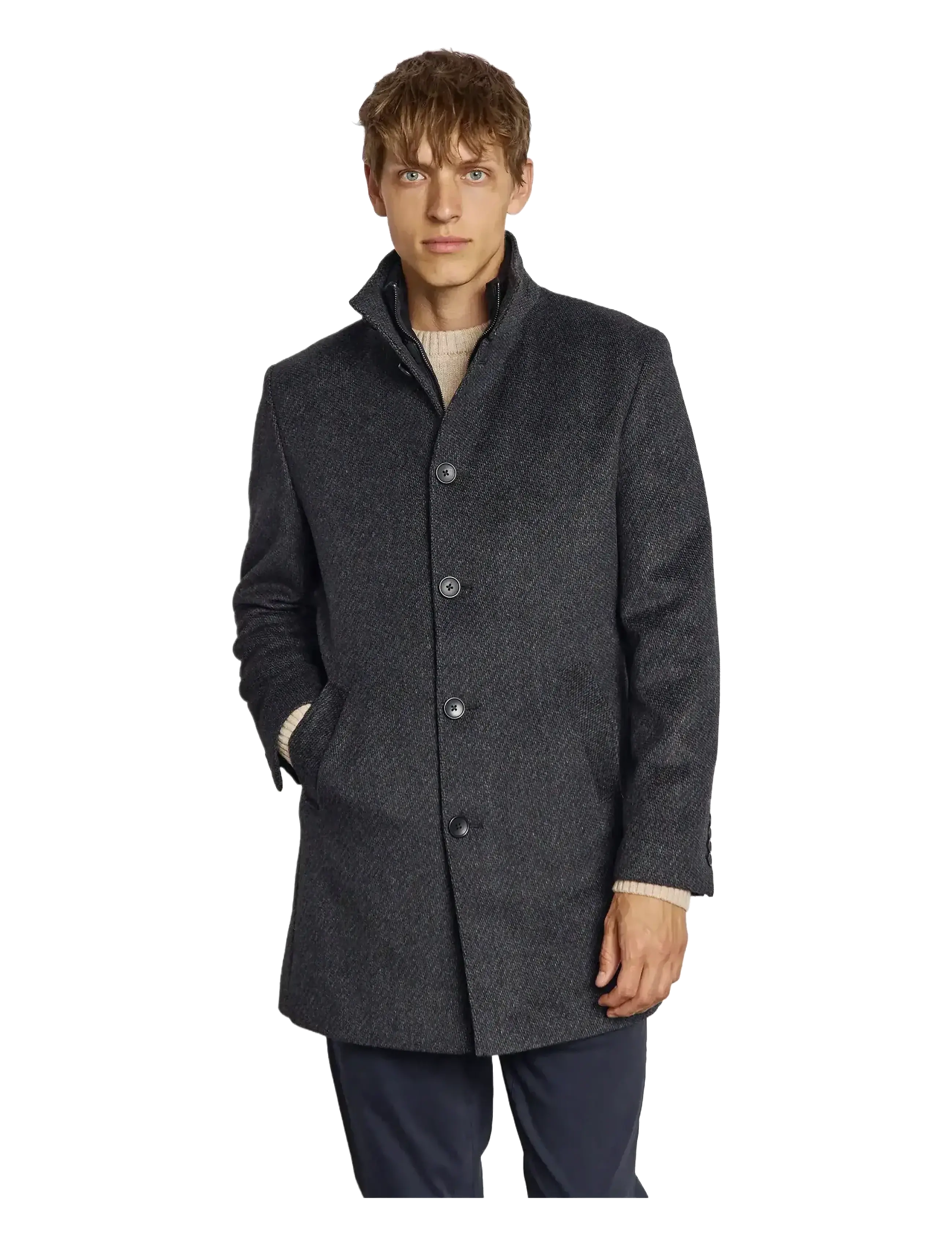 Bruun & Stengade - BS Ontario Slim Fit Coat - villased mantlid - dark grey - 3