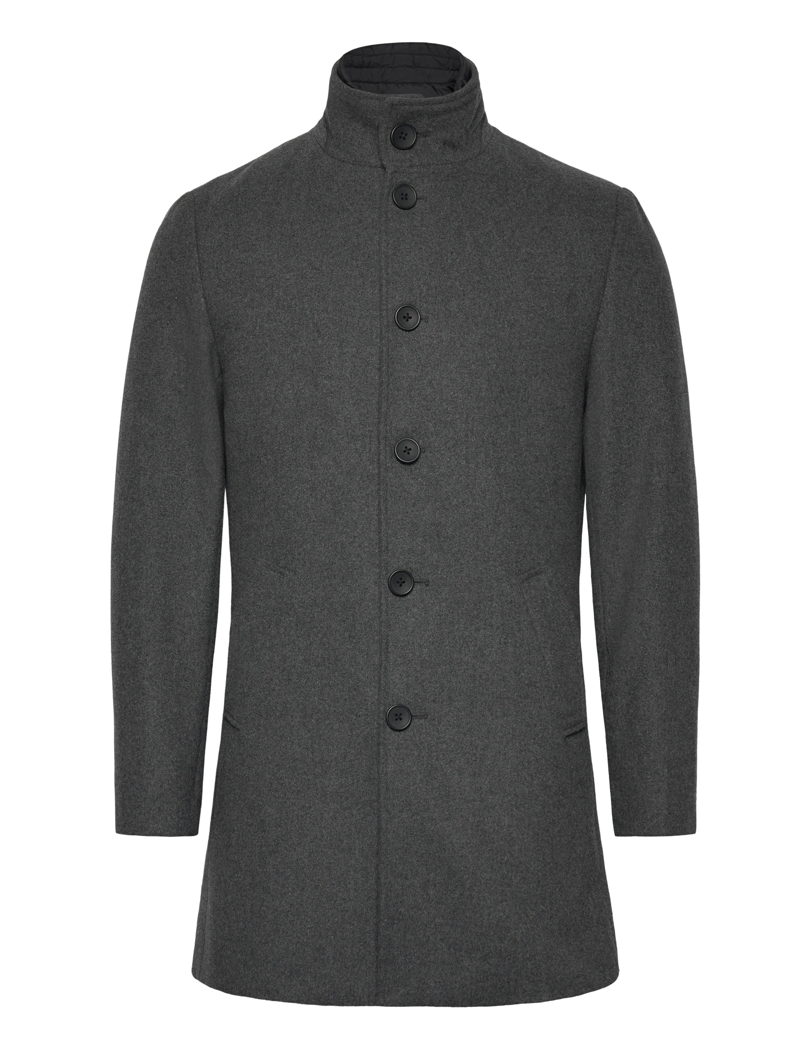 Bruun & Stengade Bs Ontario Slim Fit Coat, M, Coats, Grau - Wool Männerswear
