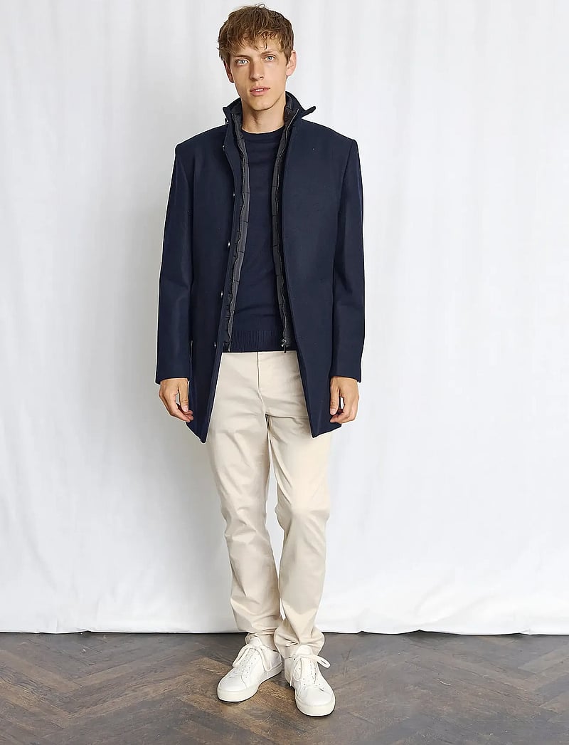 Bruun & Stengade - BS Ontario Slim Fit Coat - villased mantlid - navy - 0