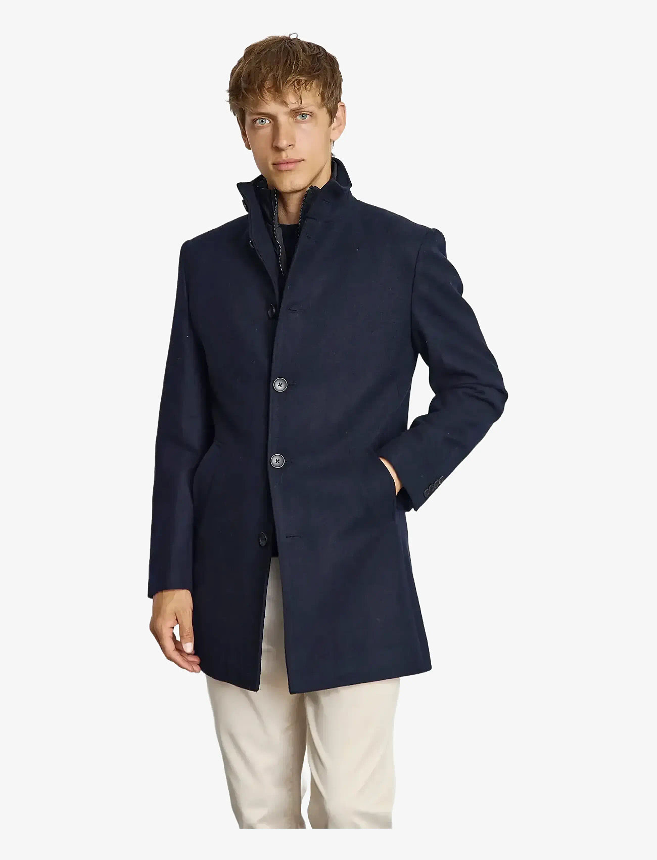 Bruun & Stengade - BS Ontario Slim Fit Coat - villased mantlid - navy - 3