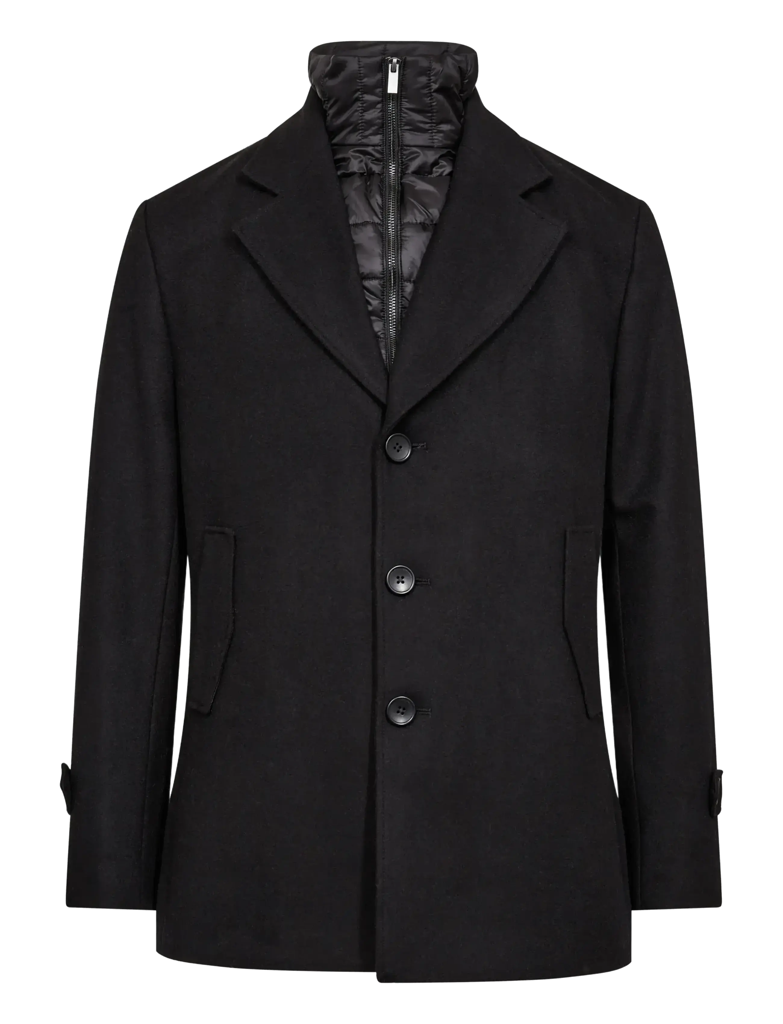 Bruun & Stengade BS Northland Regular Fit Coat - Wolljacken - BLACK / black
