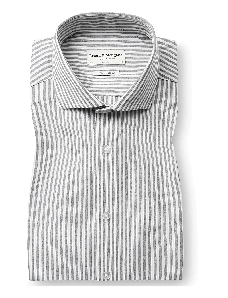 Bruun & Stengade - BS Cole Slim Fit Shirt - gestreifte hemden - green/white - 1