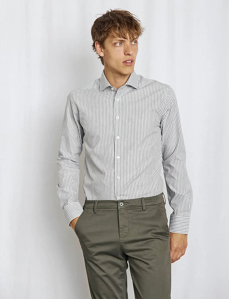 Bruun & Stengade - BS Cole Slim Fit Shirt - gestreifte hemden - green/white - 2