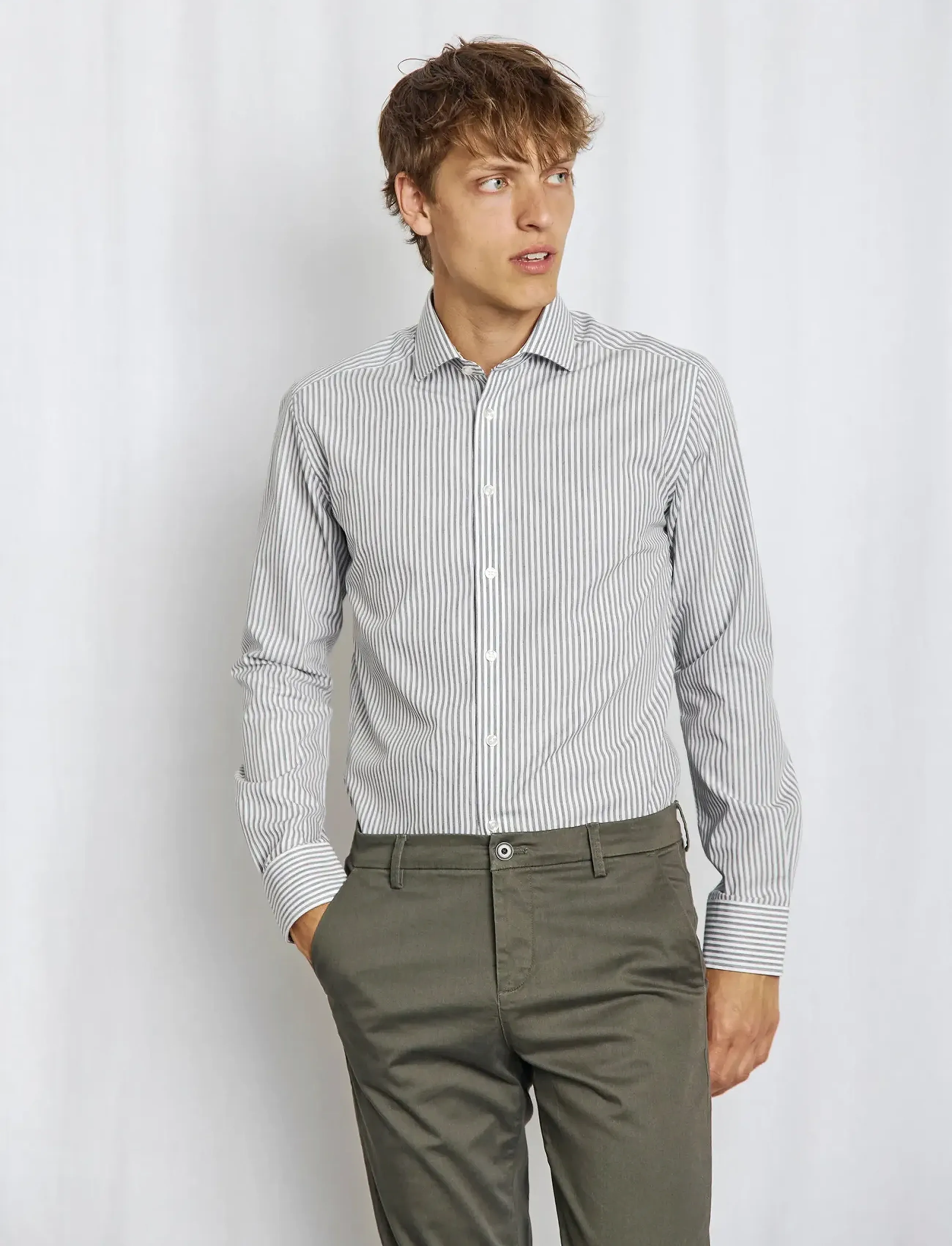 Bruun & Stengade - BS Cole Slim Fit Shirt - green/white - 2