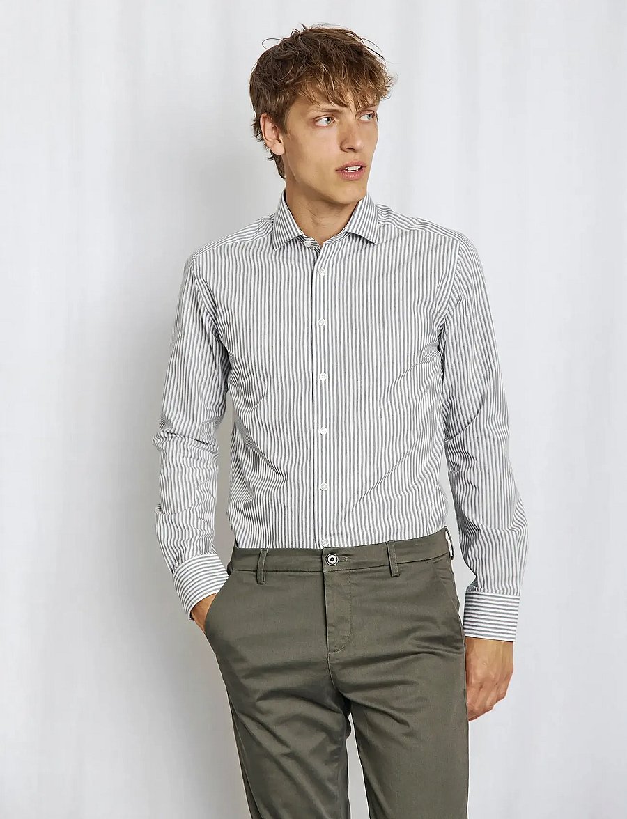 Bruun & Stengade - BS Cole Slim Fit Shirt - green/white - 2