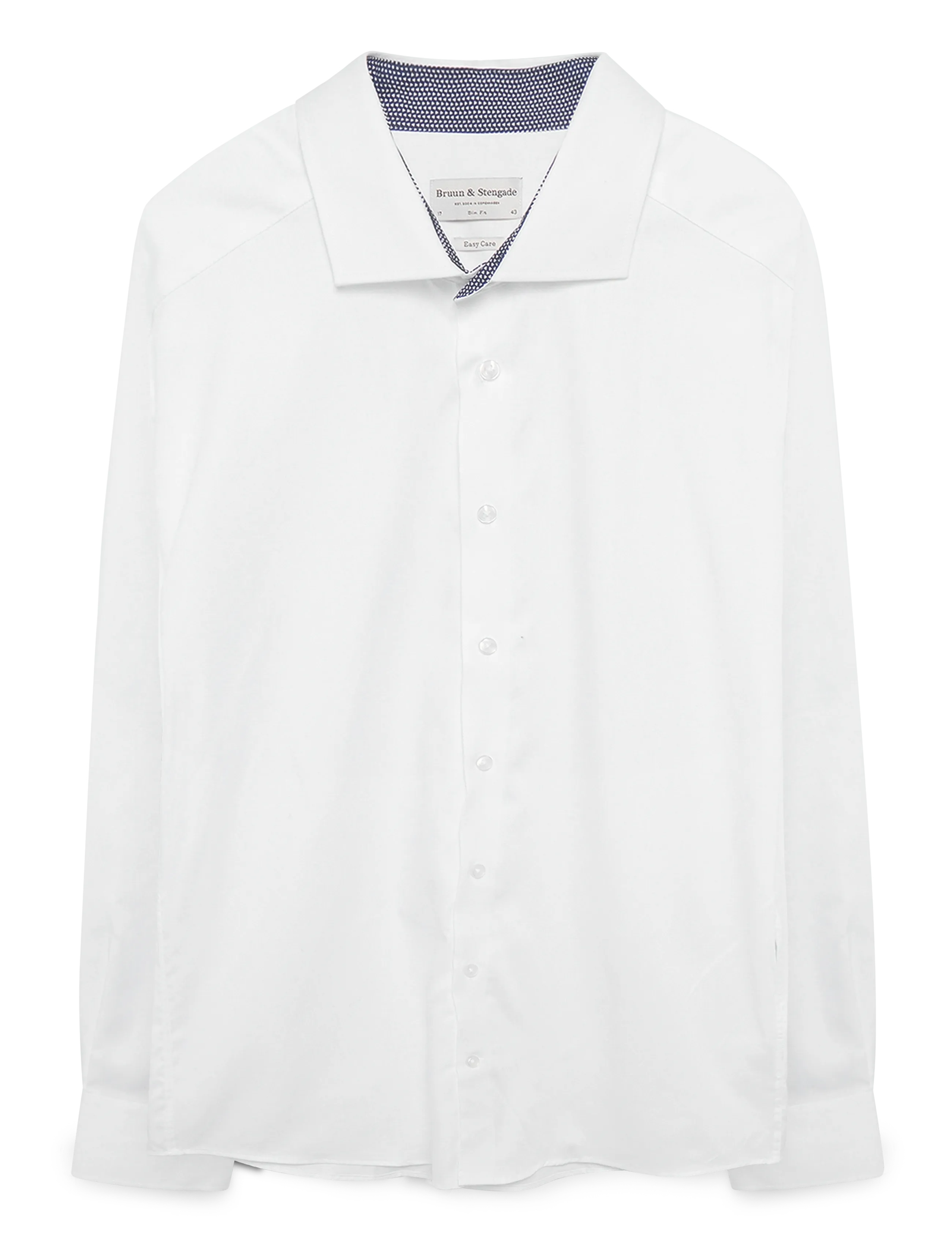 Bruun & Stengade Bs Hader Slim Fit Shirt, 42, Shirts, Weiß - Business Männerswear