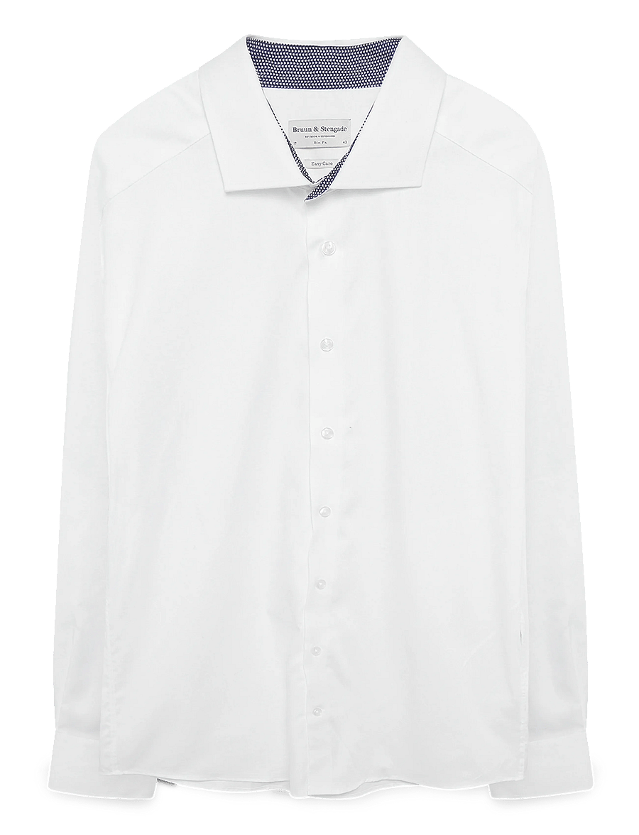 Bruun & Stengade - BS Hader Slim Fit Shirt - pidulikud särgid - white - 1
