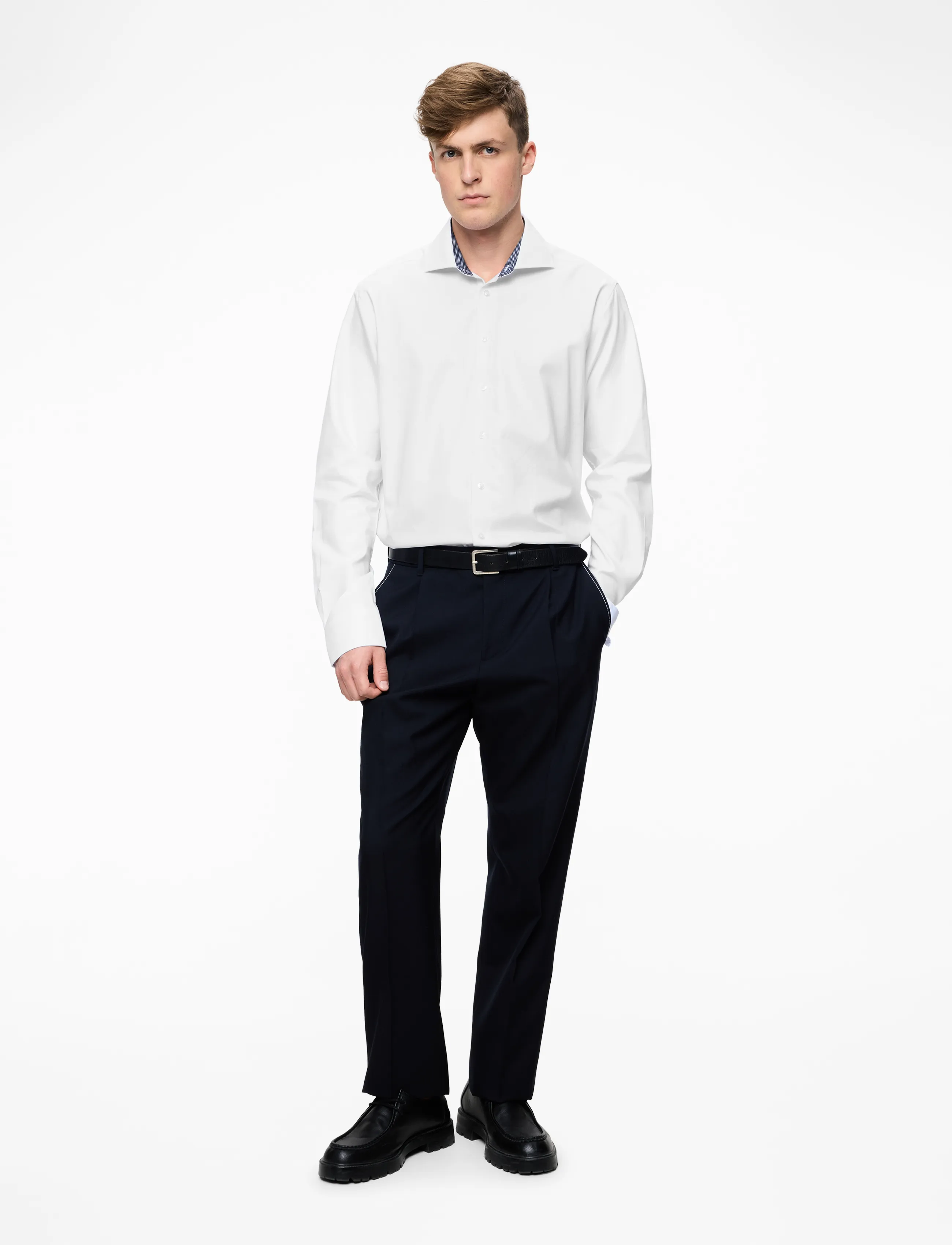 Bruun & Stengade - BS Hader Slim Fit Shirt - pidulikud särgid - white - 2