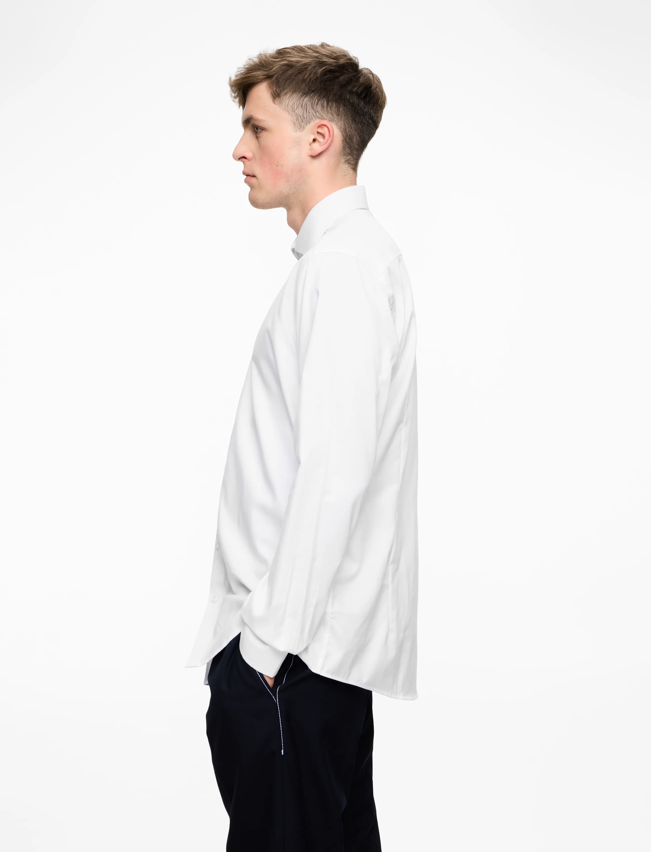 Bruun & Stengade - BS Hader Slim Fit Shirt - pidulikud särgid - white - 3