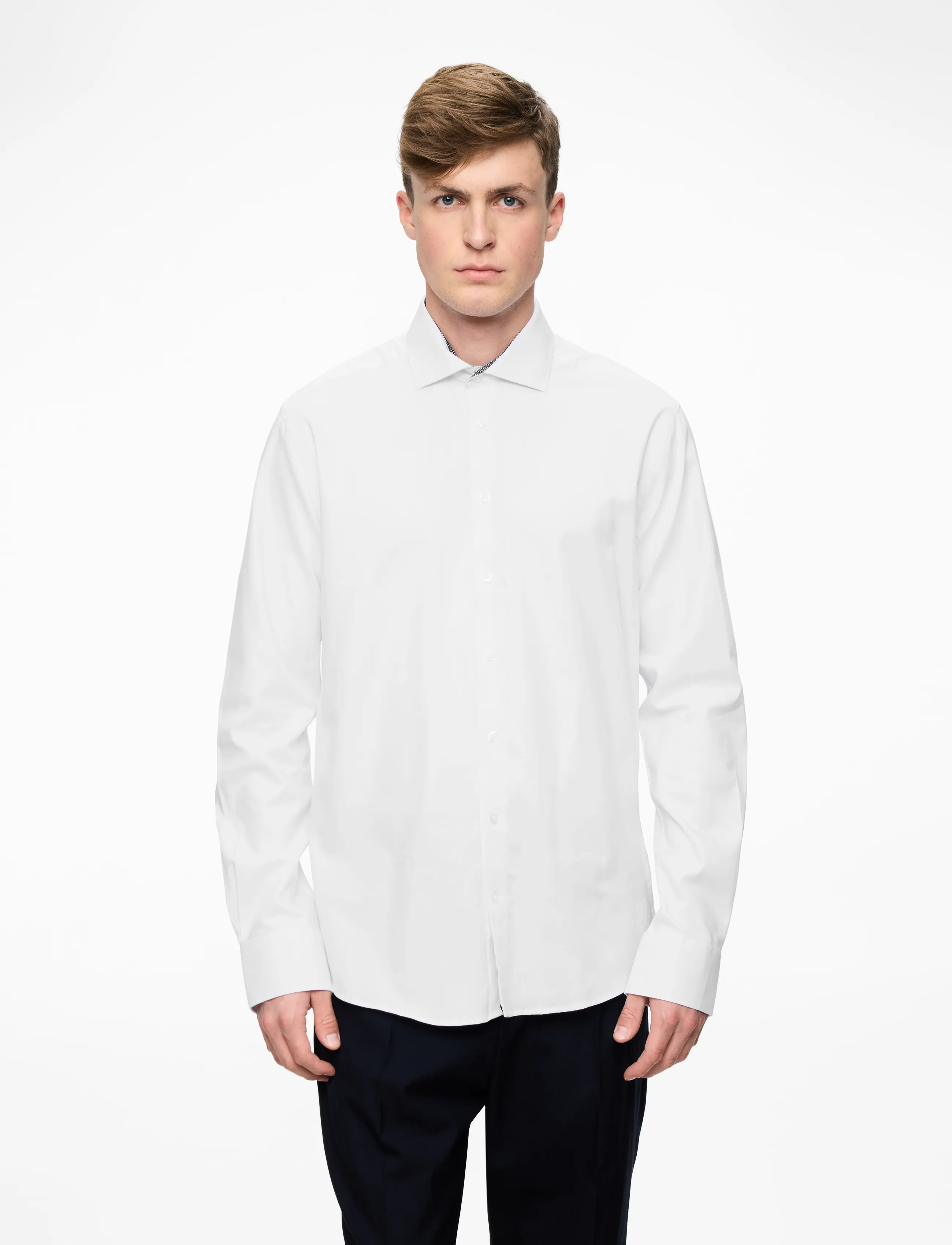 Bruun & Stengade BS Hader Slim Fit Shirt - Skjorter - WHITE / white