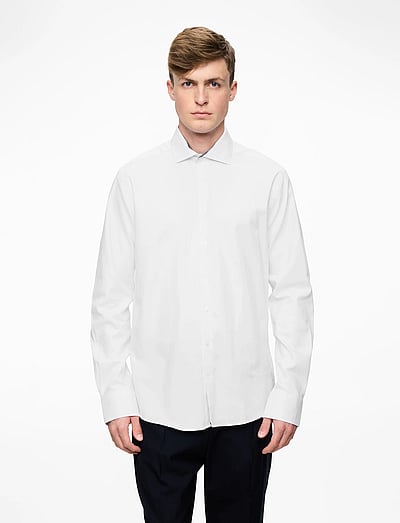 Bruun & Stengade BS Hader Slim Fit Shirt - Clothing - WHITE / white