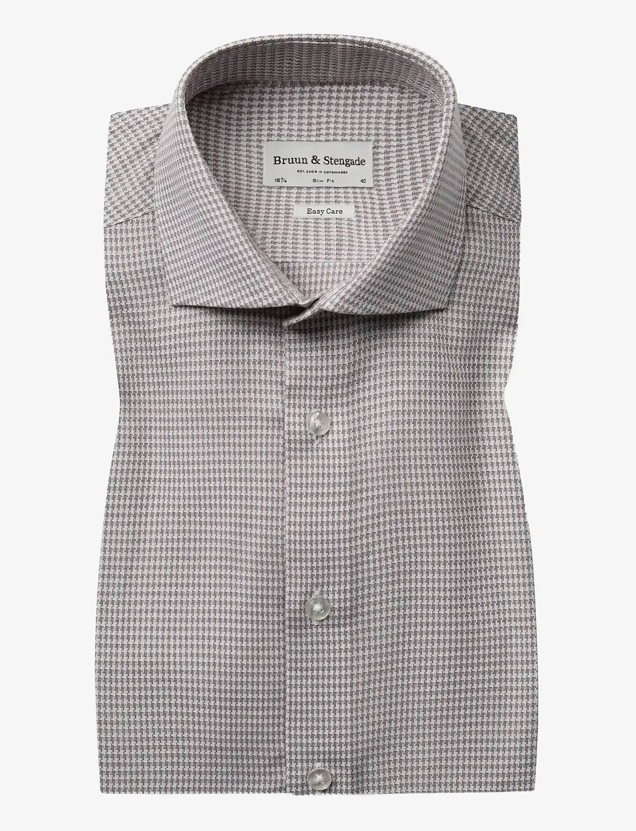 Bruun & Stengade - BS Harper Slim Fit Shirt - rutiga skjortor - sand - 1