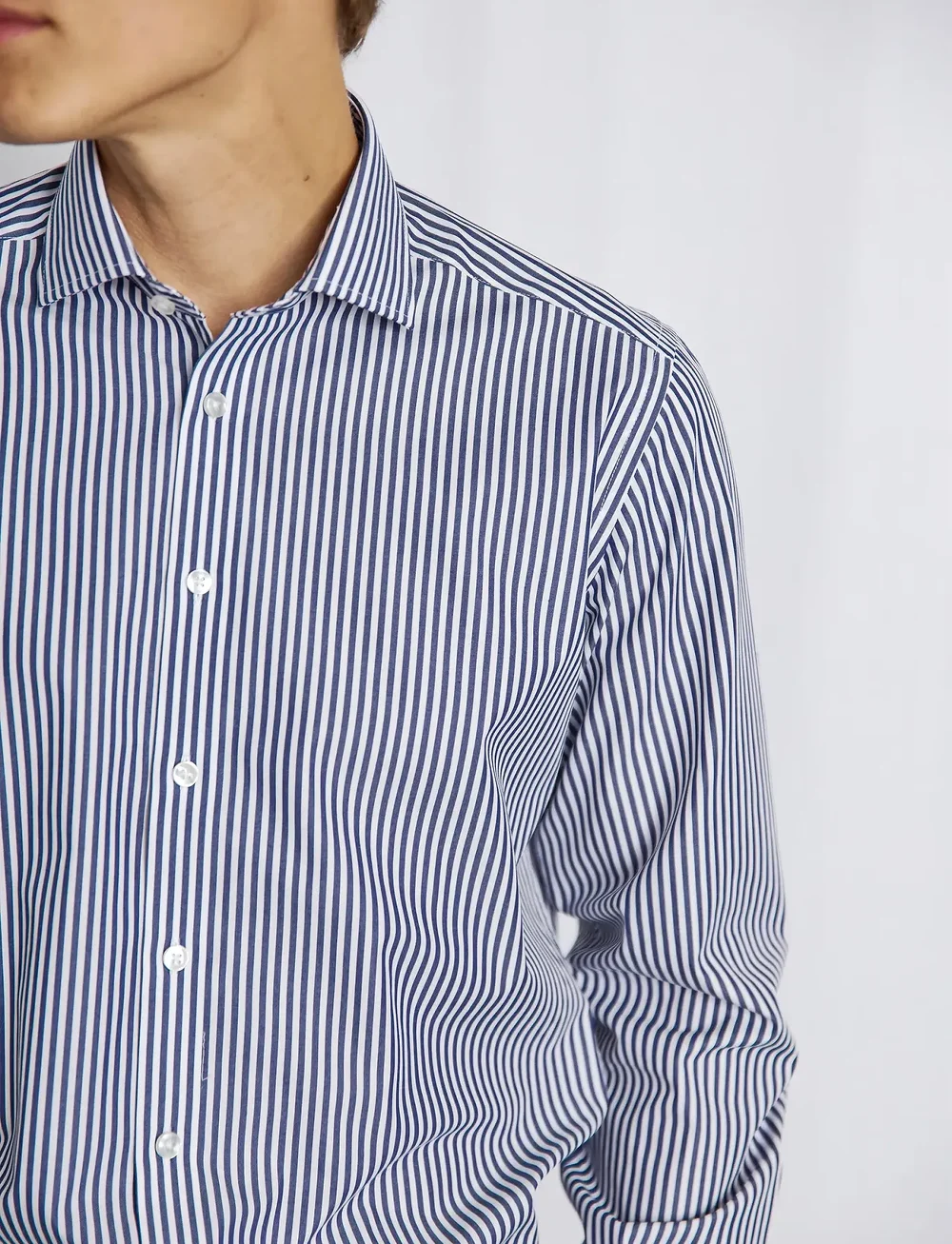 Bruun & Stengade - BS Rodriguez Slim Fit Shirt - triibulised särgid - navy/white - 4