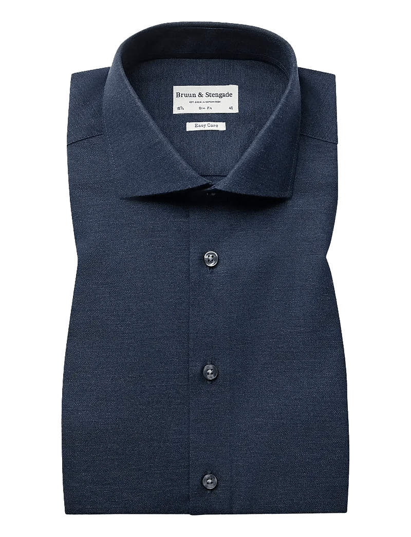 Bruun & Stengade - BS Tatis Slim Fit Shirt - kostymskjortor - navy - 1