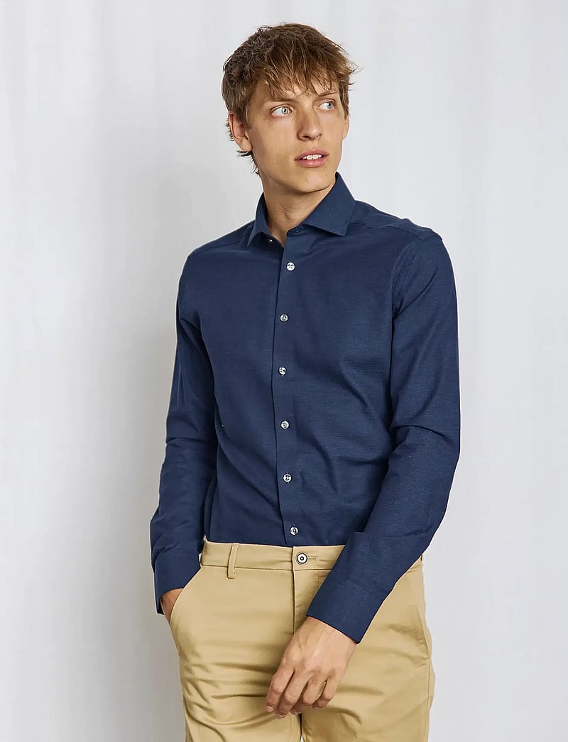 Bruun & Stengade - BS Tatis Slim Fit Shirt - kostymskjortor - navy - 2