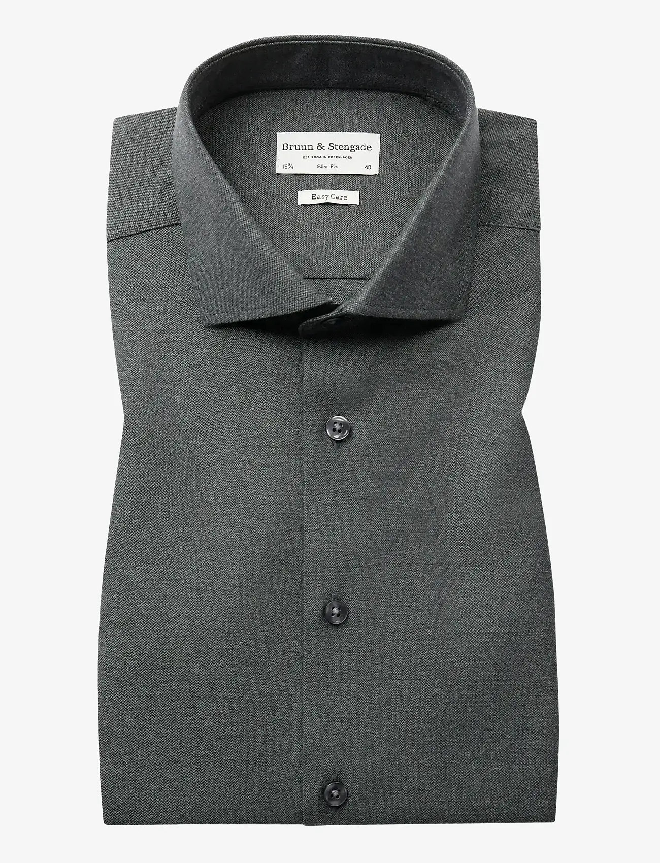 Bruun & Stengade - BS Witt Slim Fit Shirt - kostymskjortor - dark green - 1