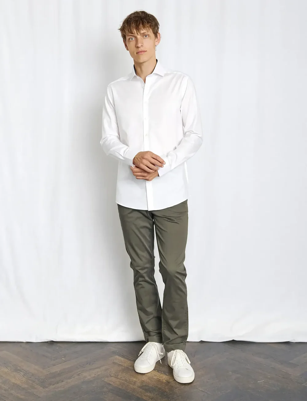 Bruun & Stengade - BS Josh Modern Fit Shirt - kostymskjortor - white - 0