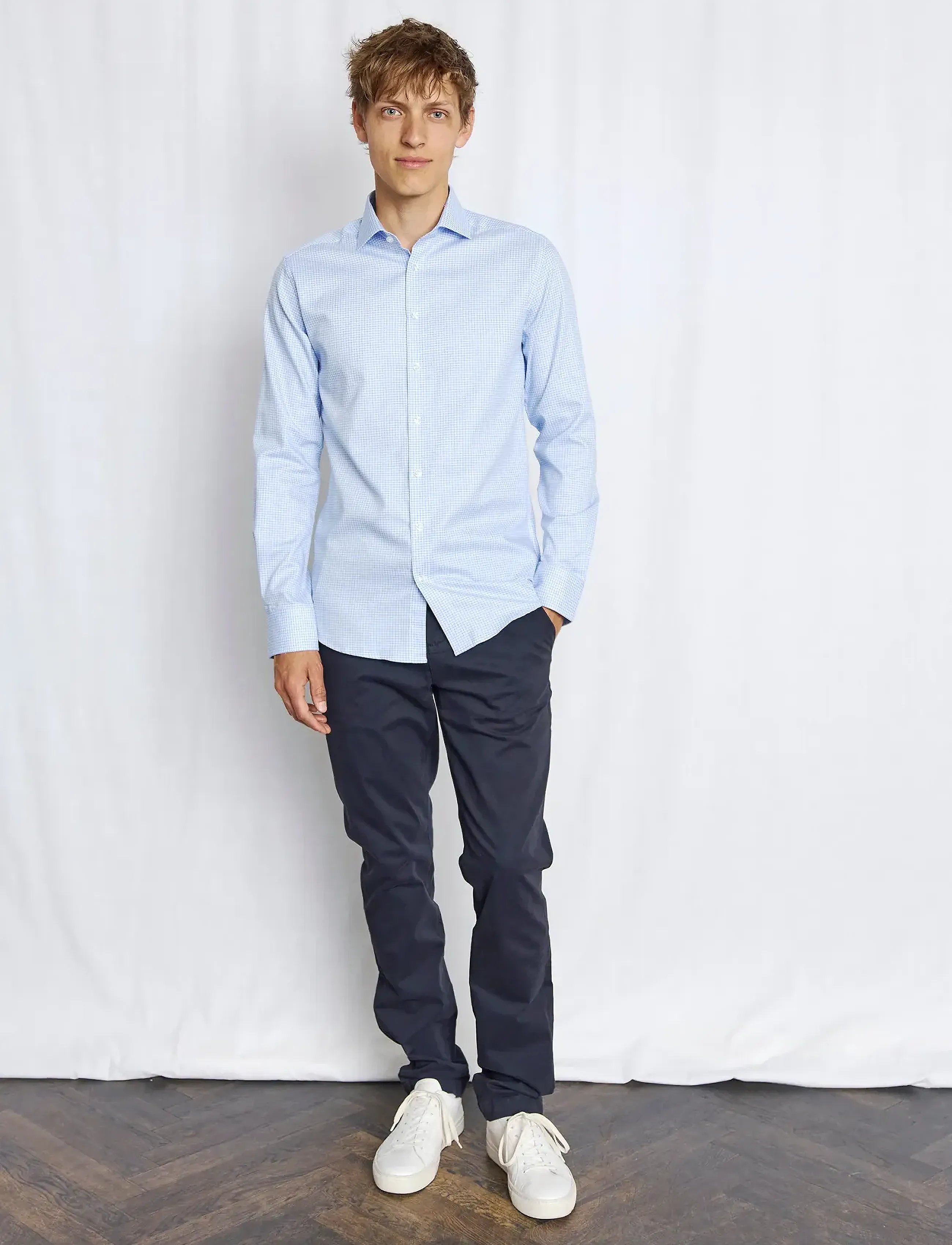 Bruun & Stengade BS Austin Modern Fit Shirt - Looks for less - LIGHT BLUE / blue