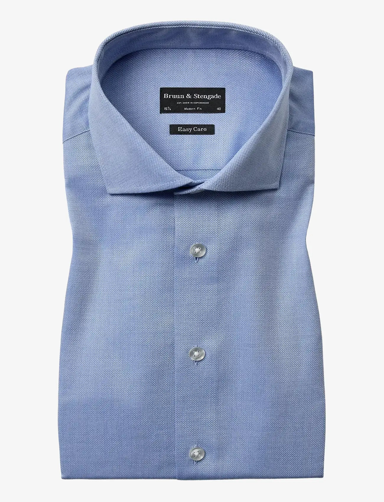 Bruun & Stengade - BS Adley Modern Fit Shirt - kostymskjortor - blue - 1