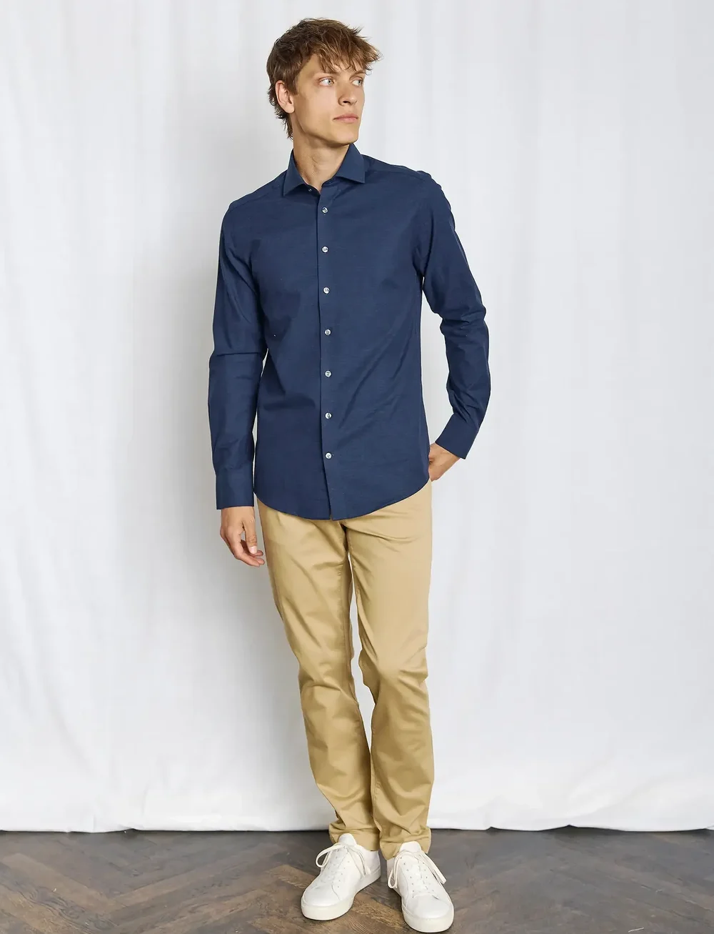 Bruun & Stengade - BS Fernando Modern Fit Shirt - formelle skjorter - navy - 0