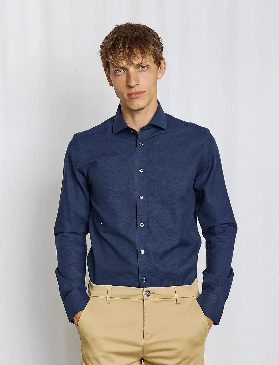 Bruun & Stengade - BS Fernando Modern Fit Shirt - muodolliset kauluspaidat - navy - 2