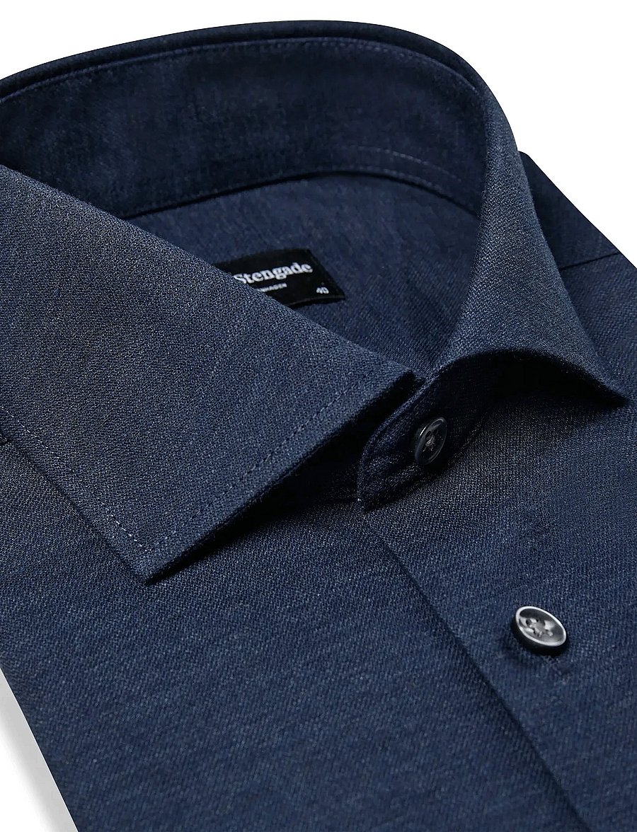 Bruun & Stengade - BS Fernando Modern Fit Shirt - muodolliset kauluspaidat - navy - 5