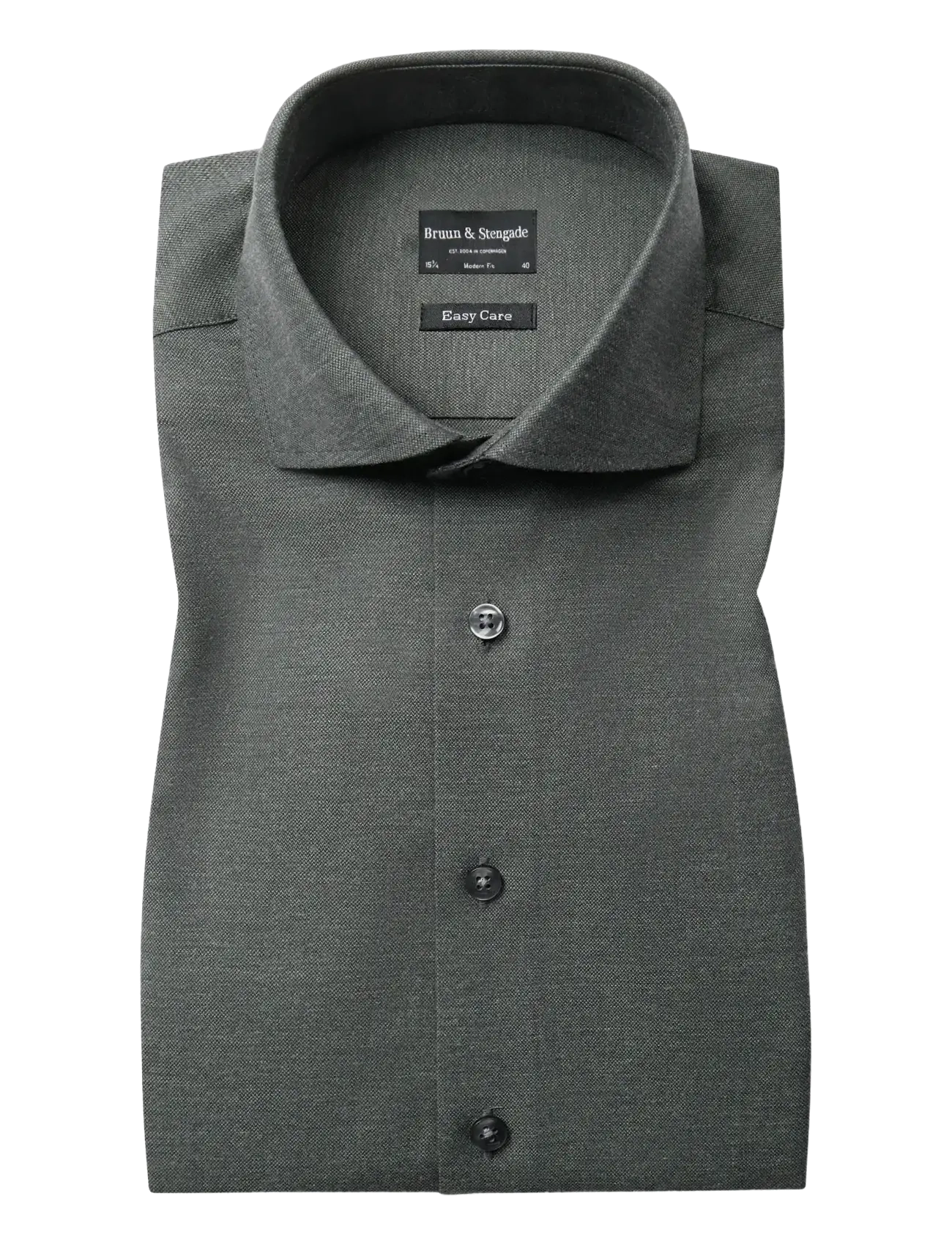 Bruun & Stengade BS Bobby Modern Fit Shirt - Kleidung - DARK GREEN / green