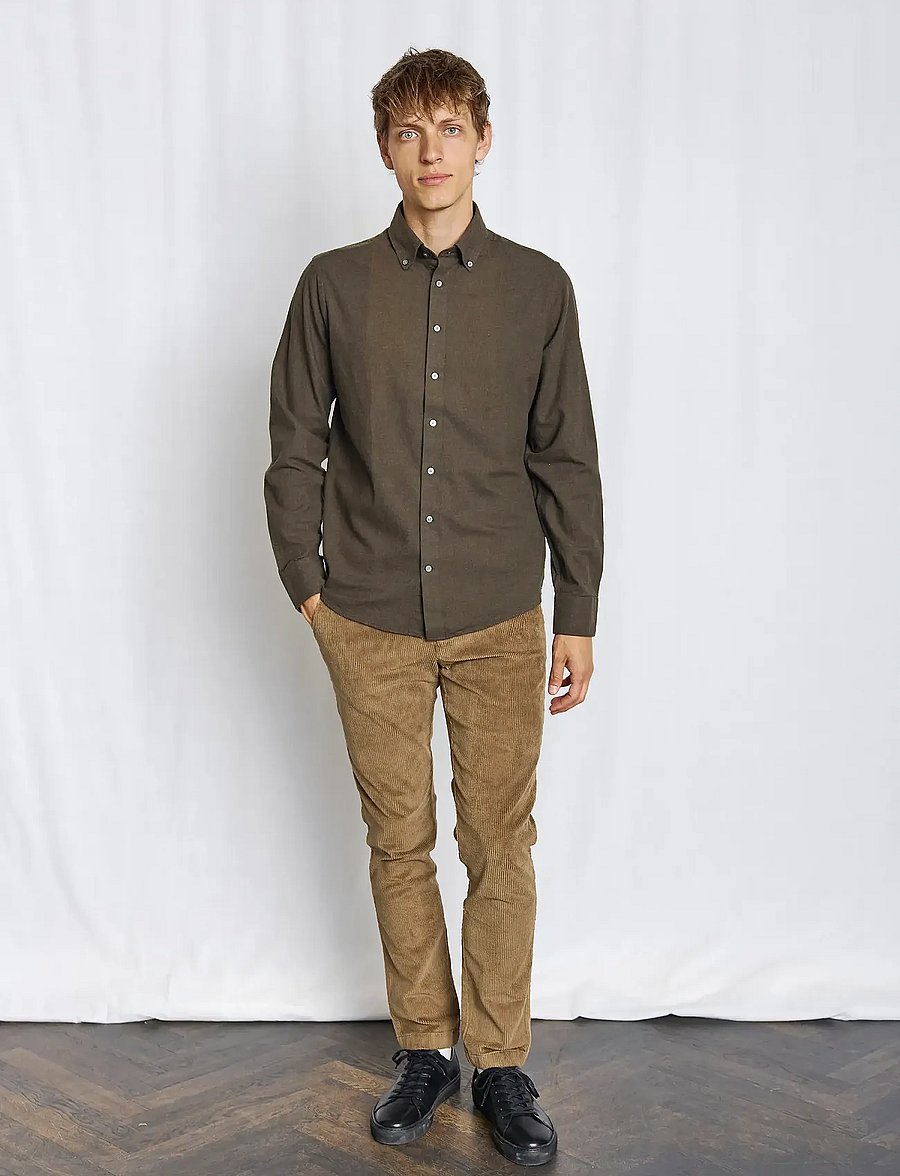 Bruun & Stengade - BS Faruk Casual Modern Fit Shirt - rennot kauluspaidat - army - 0