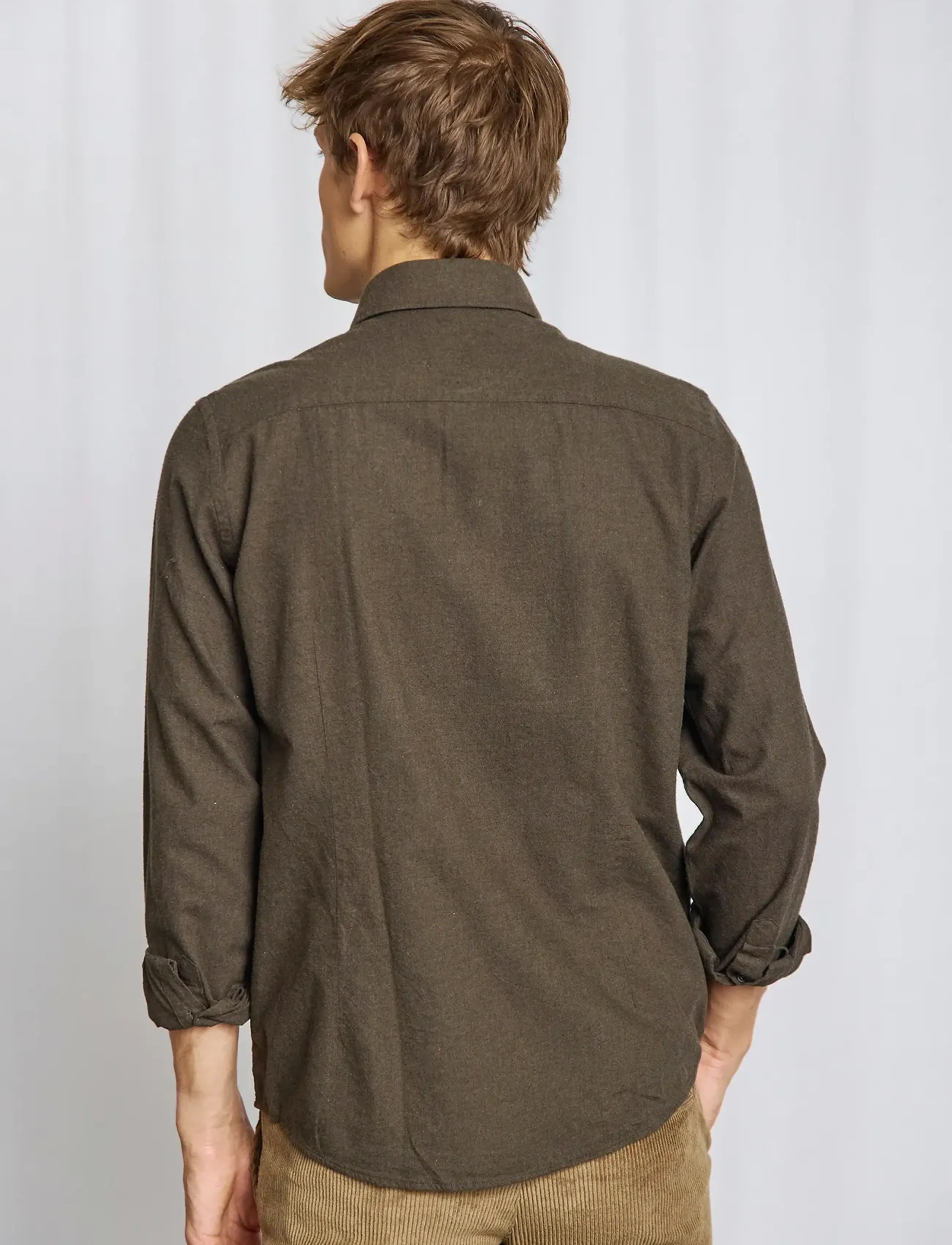 Bruun & Stengade - BS Faruk Casual Modern Fit Shirt - rennot kauluspaidat - army - 4