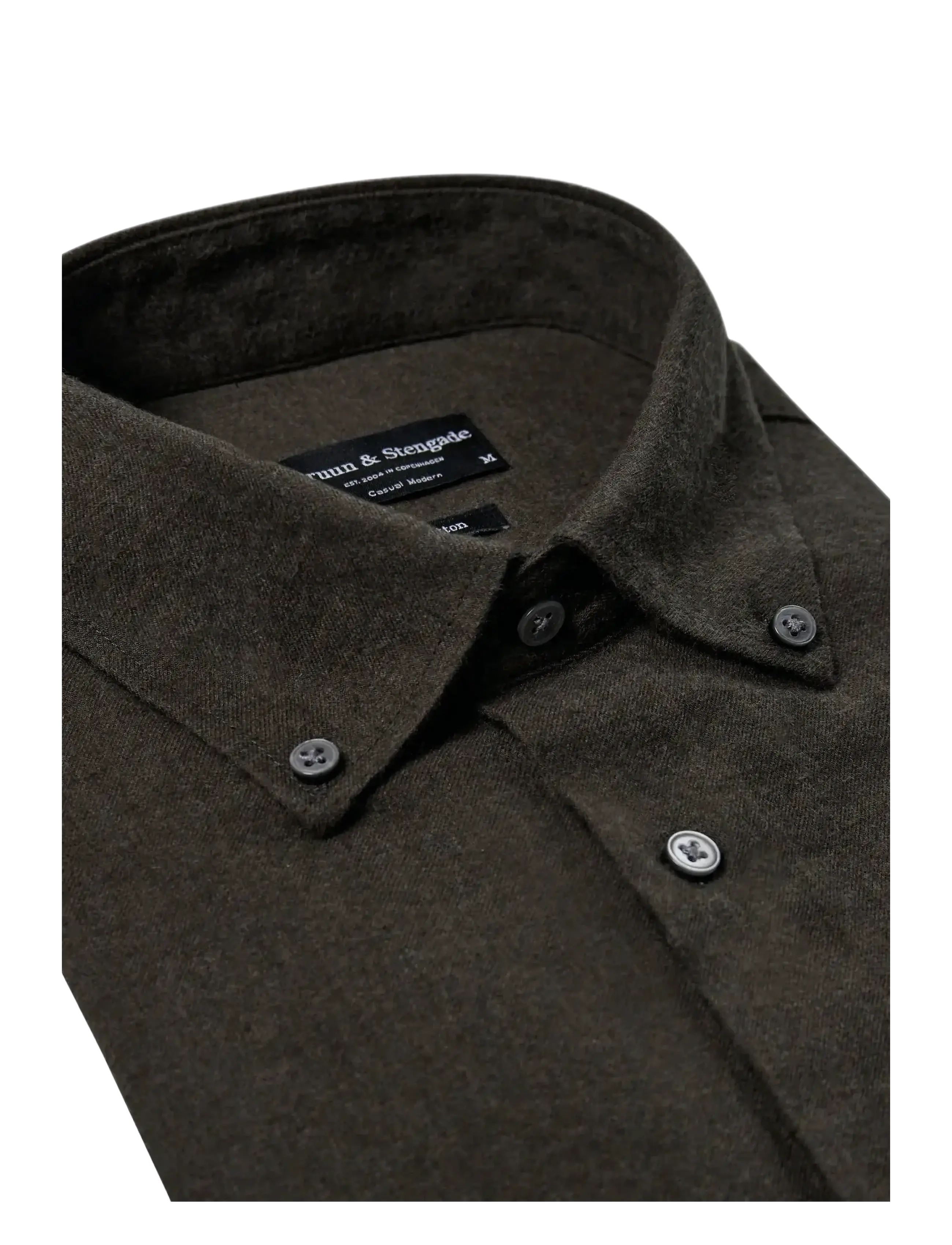 Bruun & Stengade - BS Faruk Casual Modern Fit Shirt - rennot kauluspaidat - army - 2