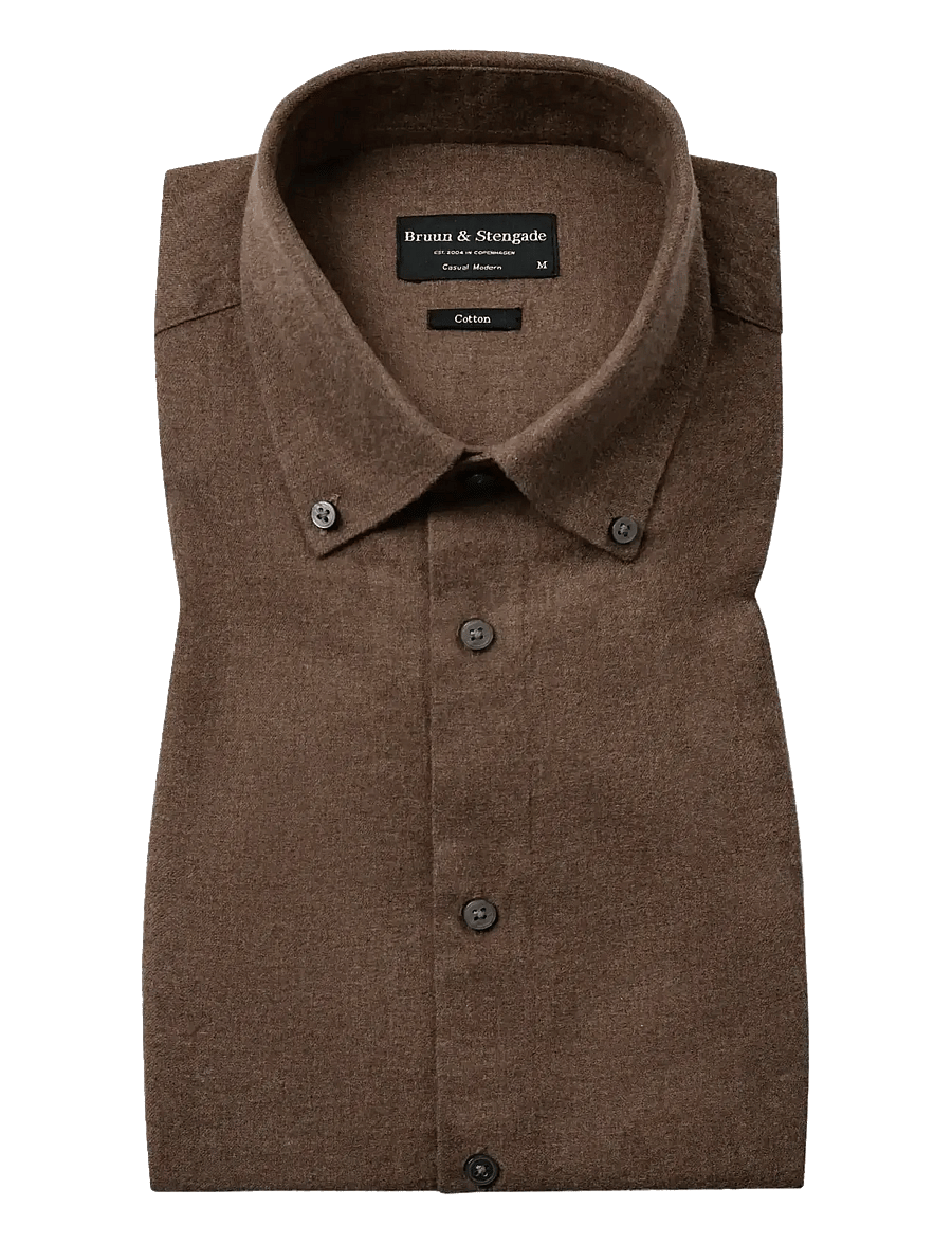 Bruun & Stengade - BS Faruk Casual Modern Fit Shirt - casual hemden - brown - 1