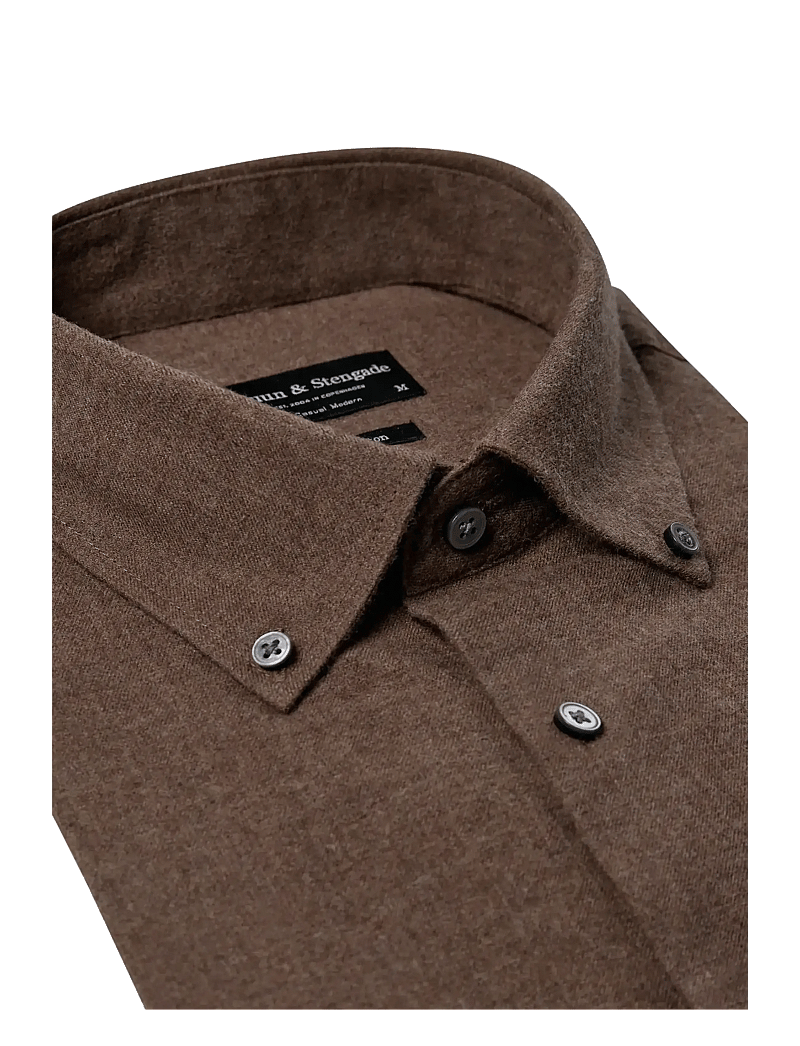 Bruun & Stengade - BS Faruk Casual Modern Fit Shirt - casual skjortor - brown - 2